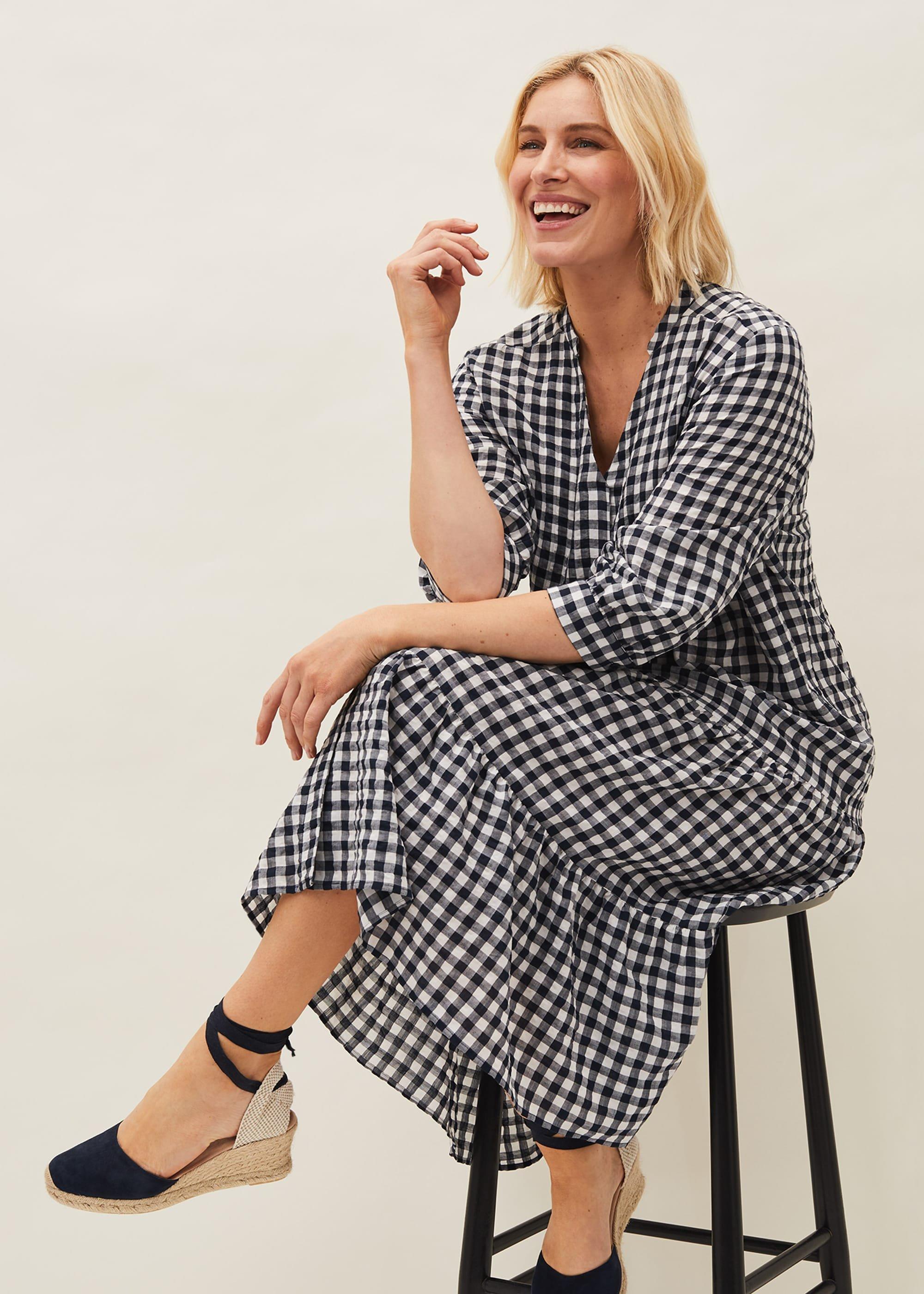 Oona Gingham Midi Dress