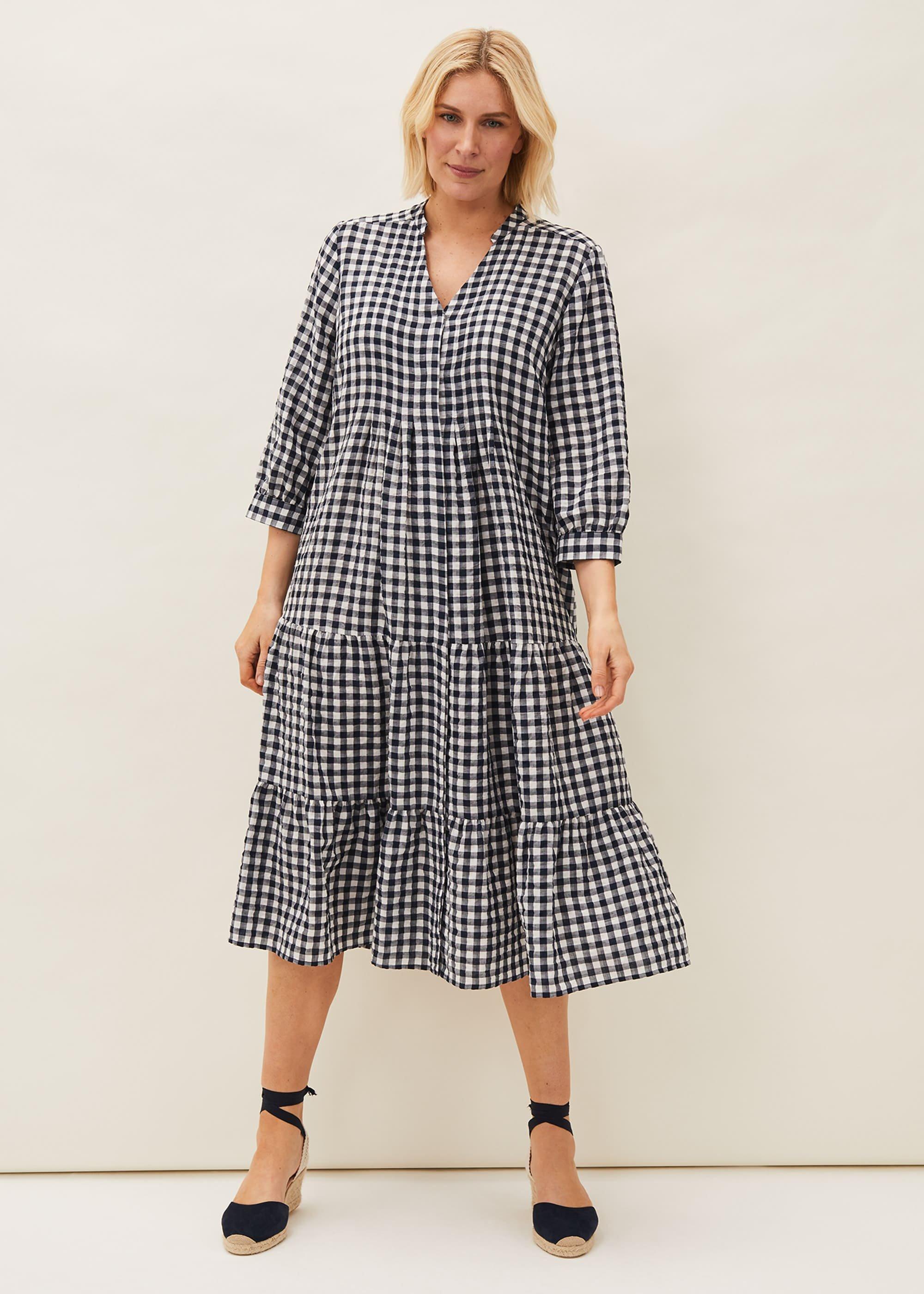 Oona Gingham Midi Dress