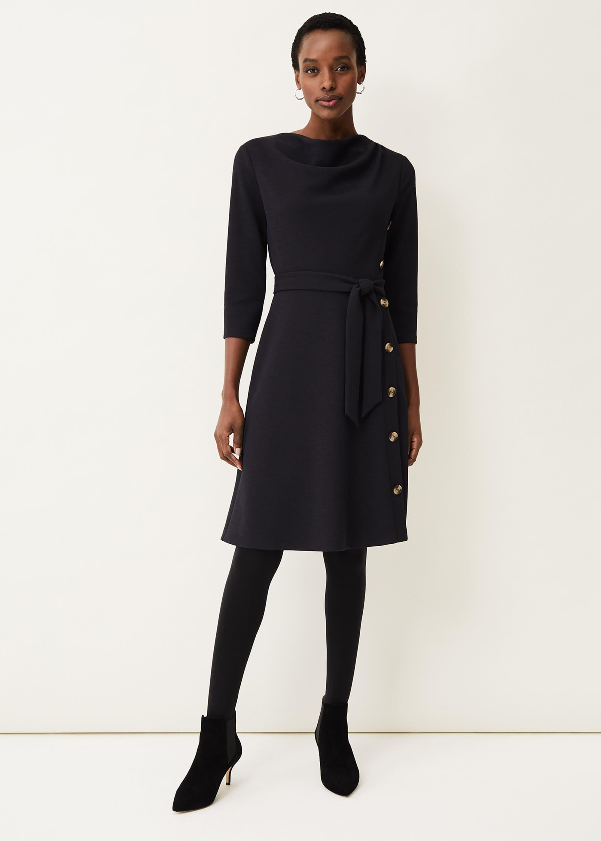 Cecelia Cowl Neck Button Side Dress