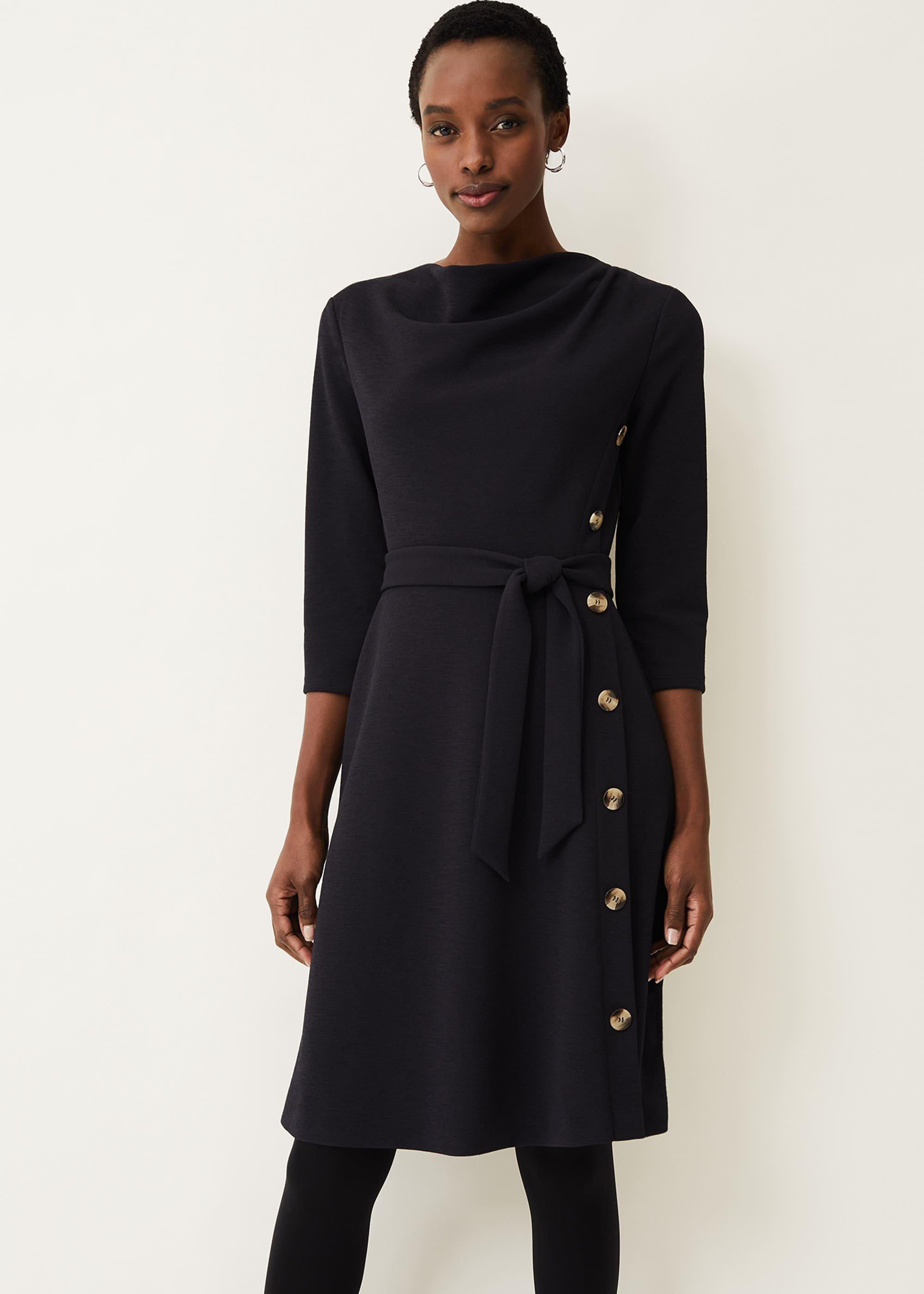 Cecelia Cowl Neck Button Side Dress