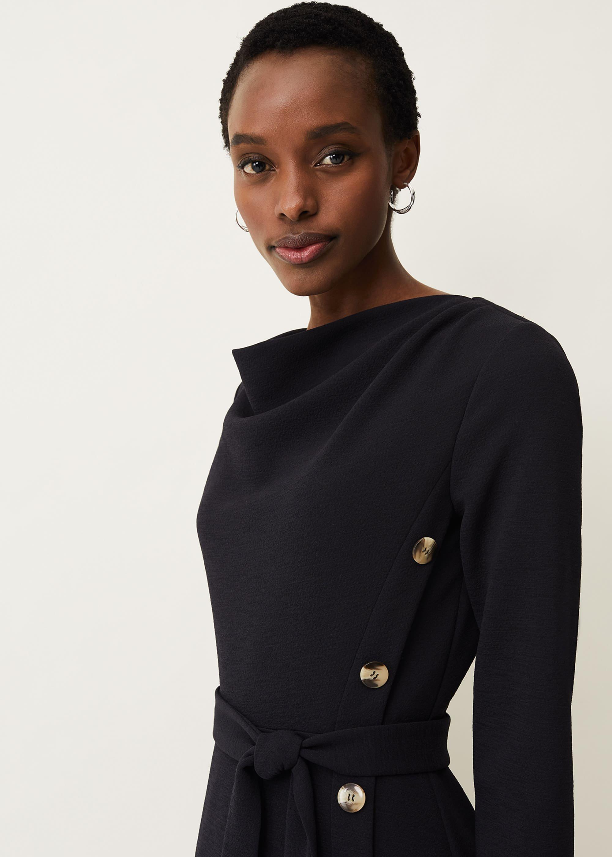 Cecelia Cowl Neck Button Side Dress
