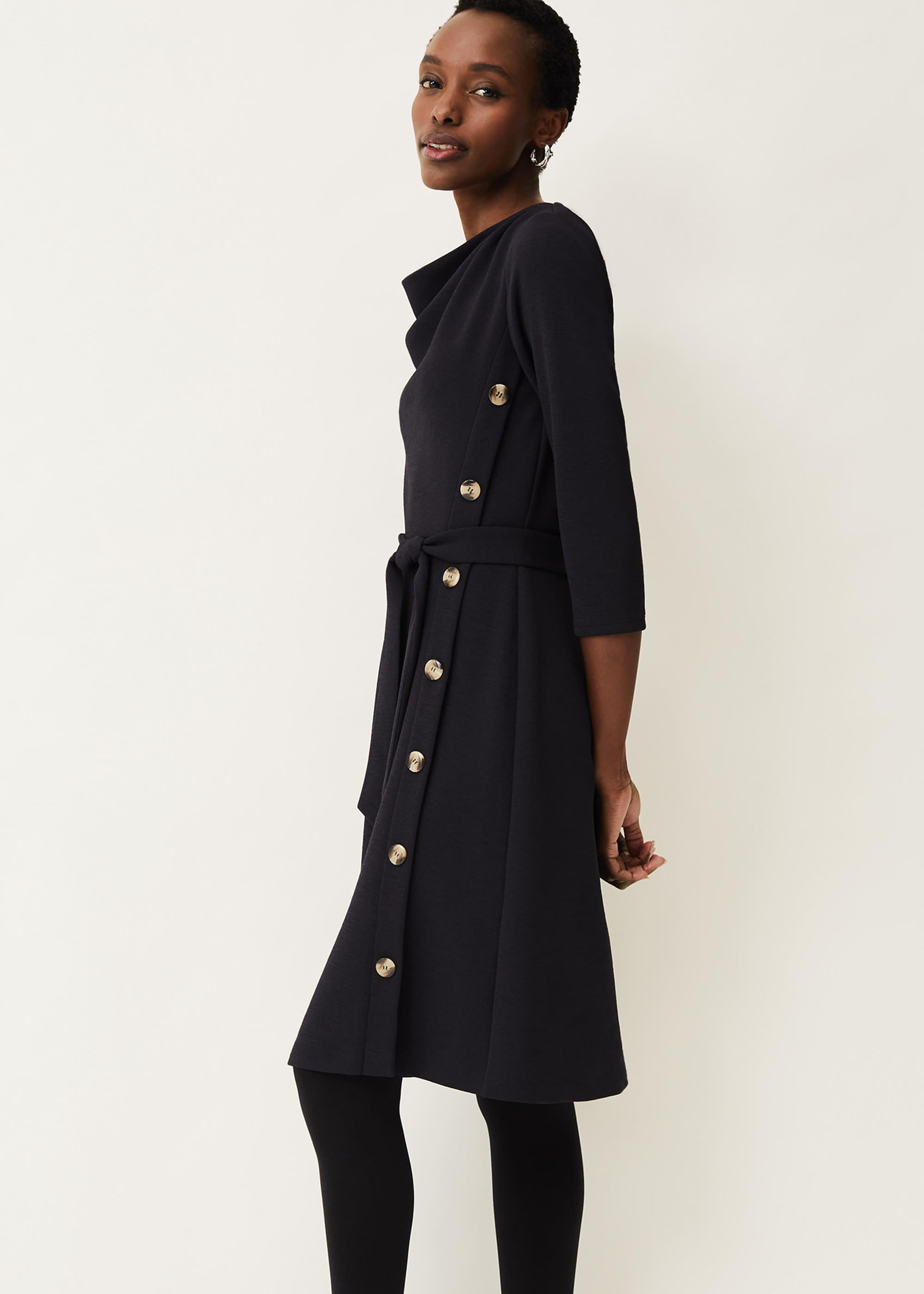 Cecelia Cowl Neck Button Side Dress