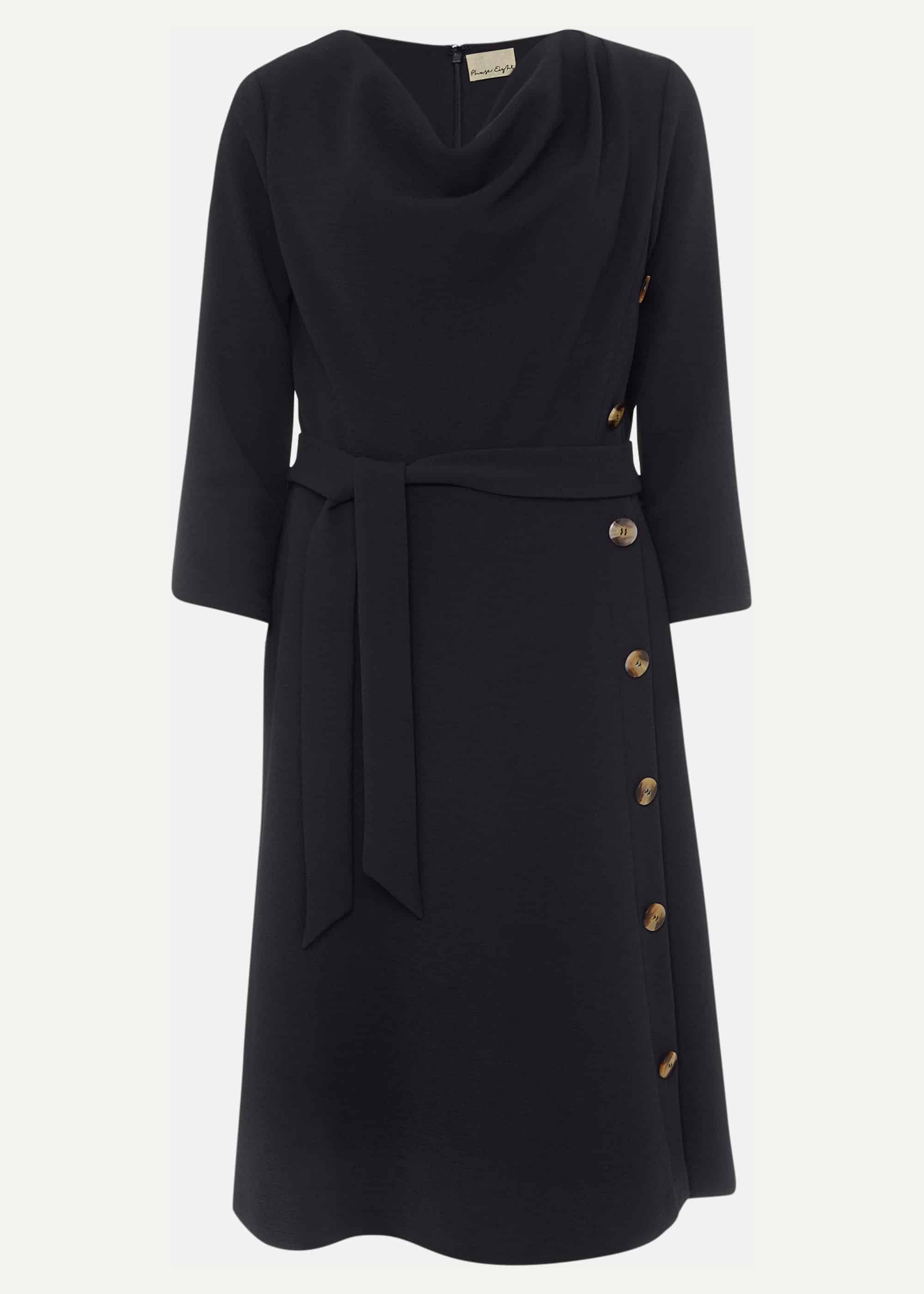 Cecelia Cowl Neck Button Side Dress