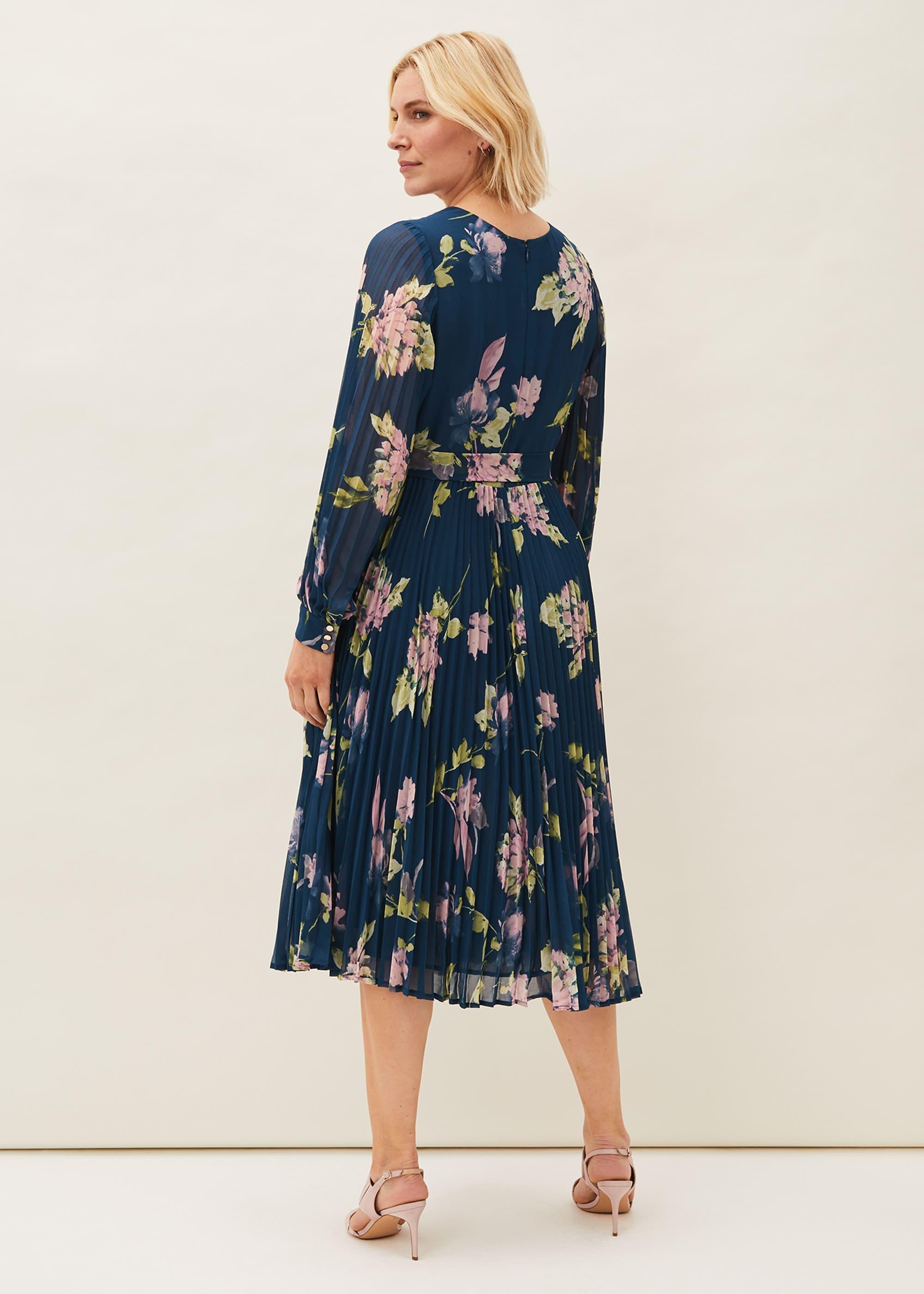 Elsa Floral Pleated Dress