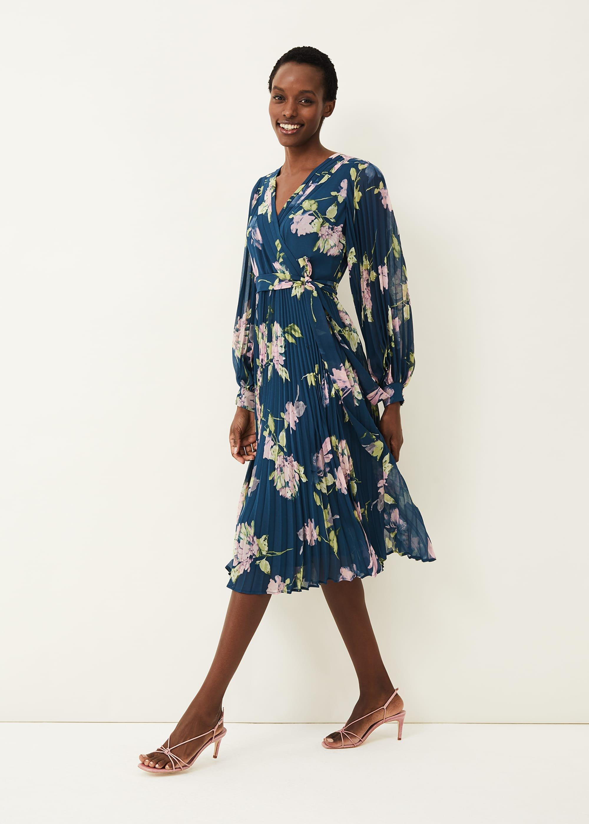 Elsa Floral Pleated Dress