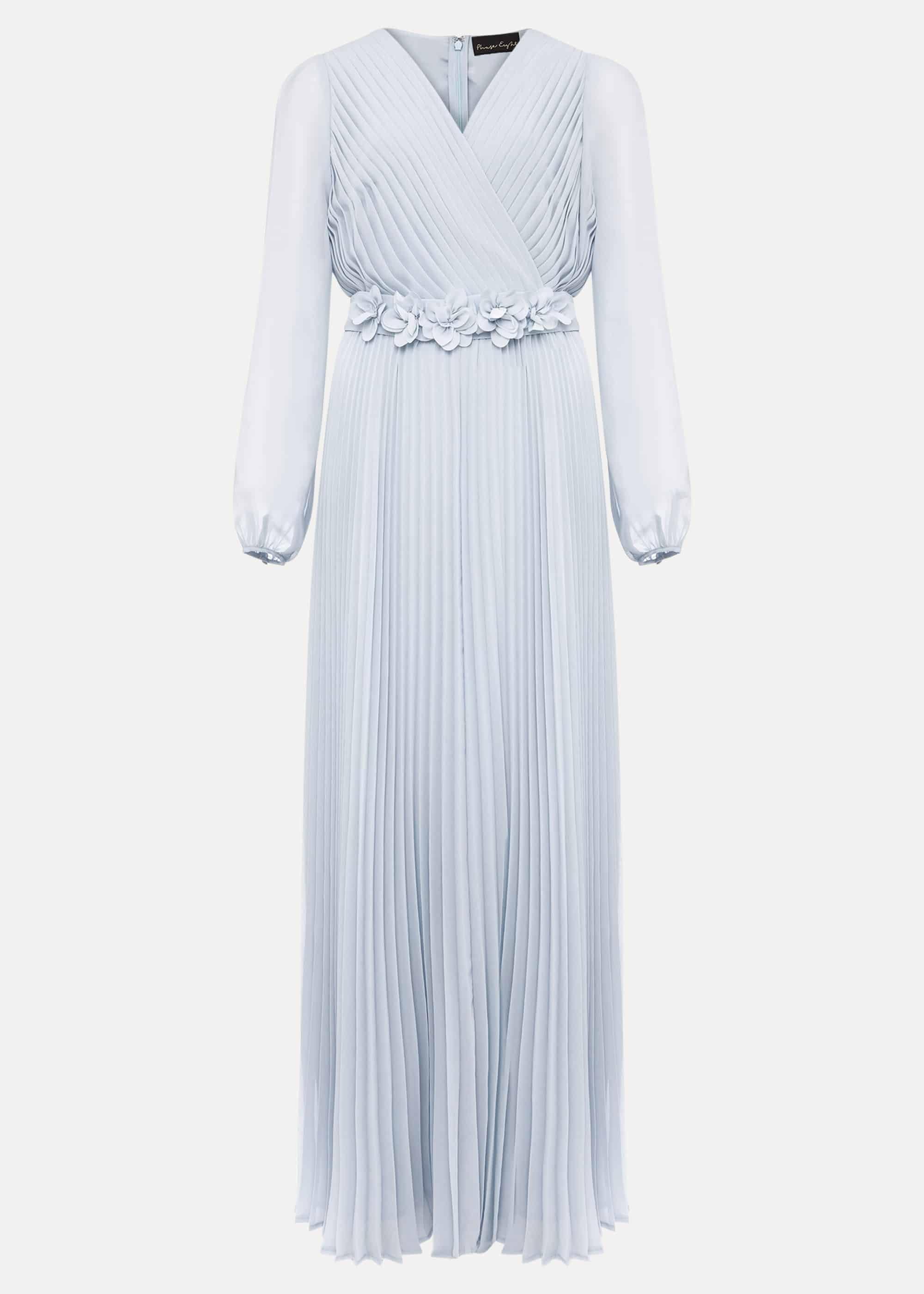 Alecia Pleated Chiffon Maxi Dress
