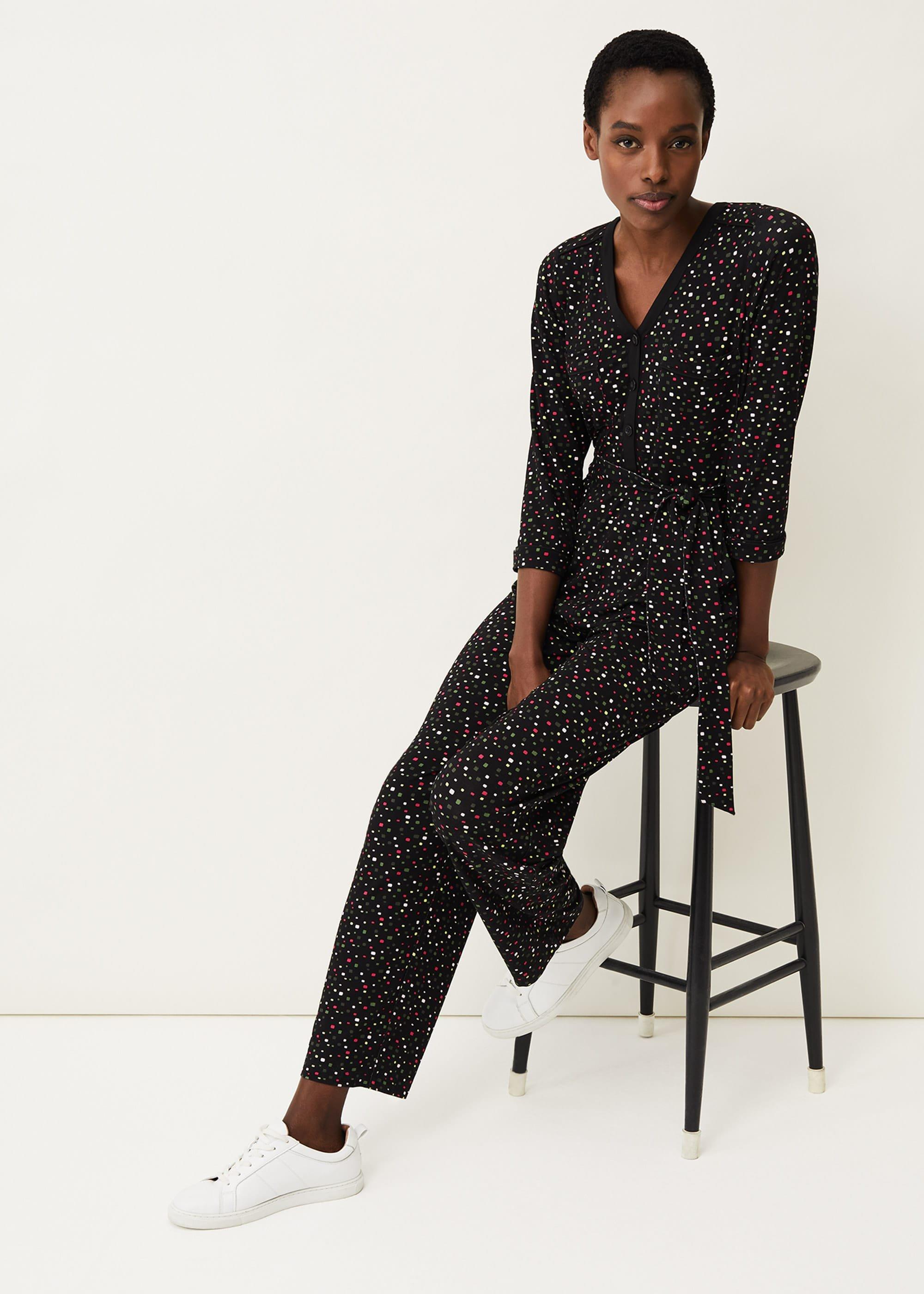 Anglia Ditsy Print Jersey Jumpsuit