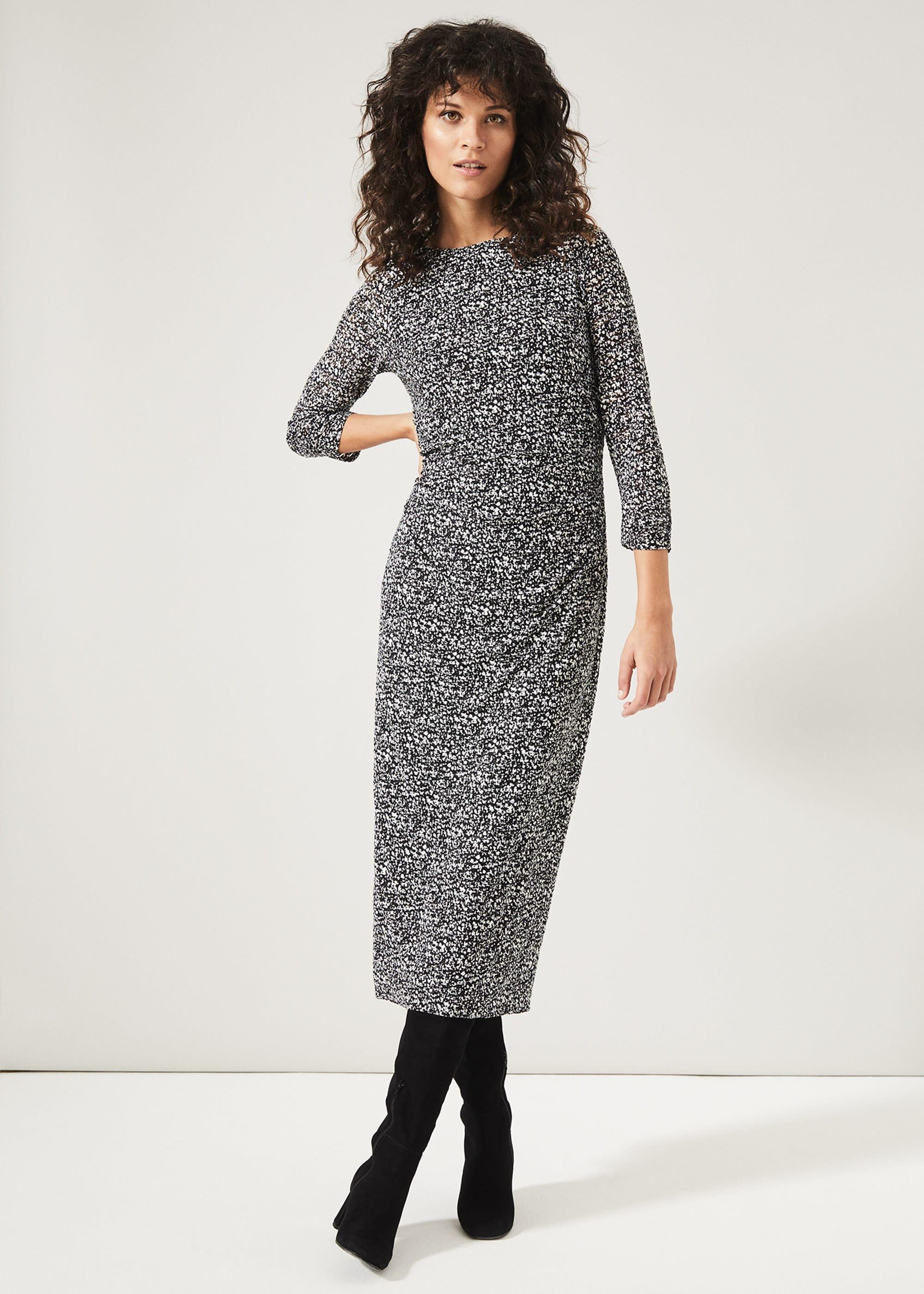 Trina Textured Print Lace Dress
