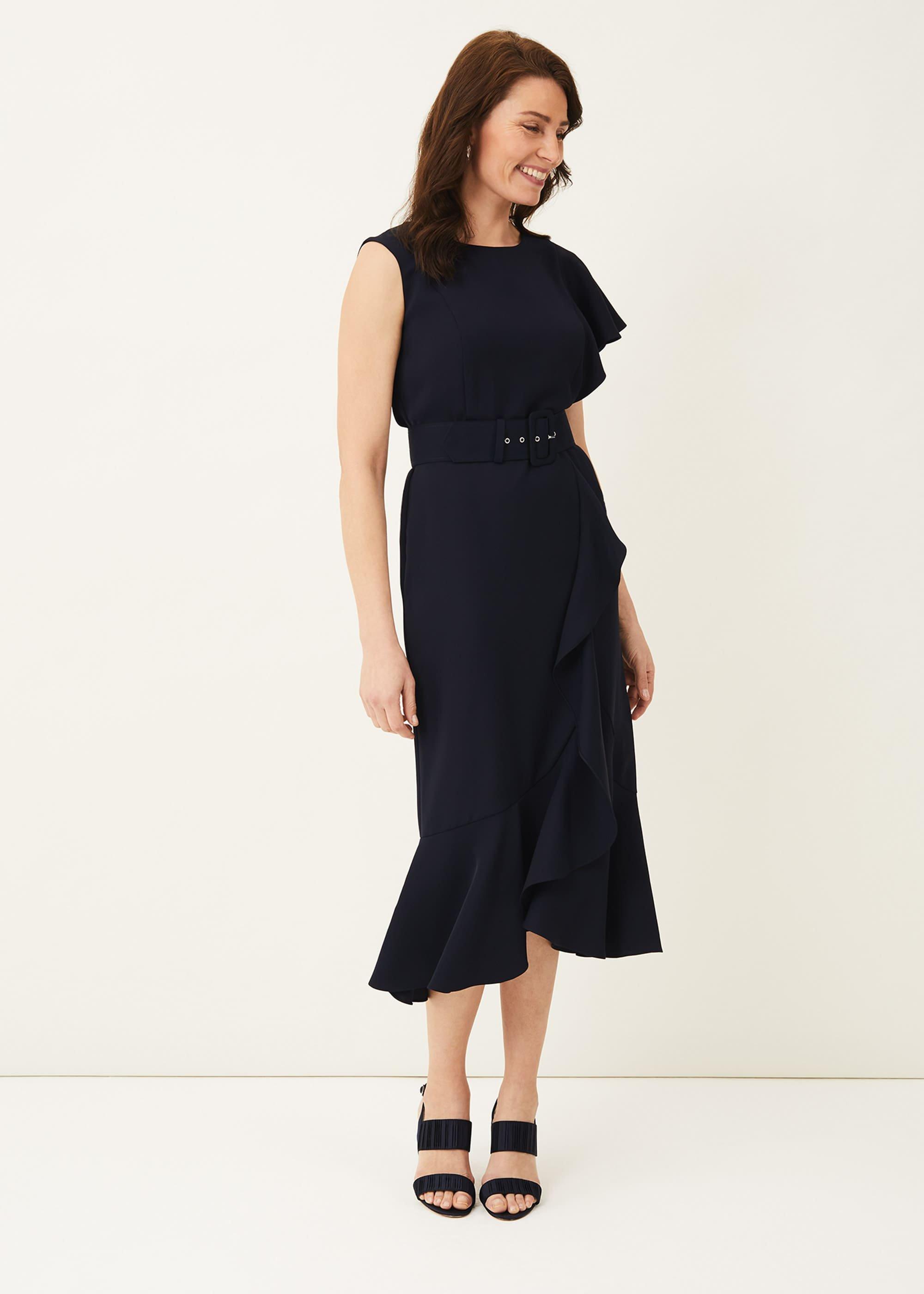 Cassie Frill Belted Dress