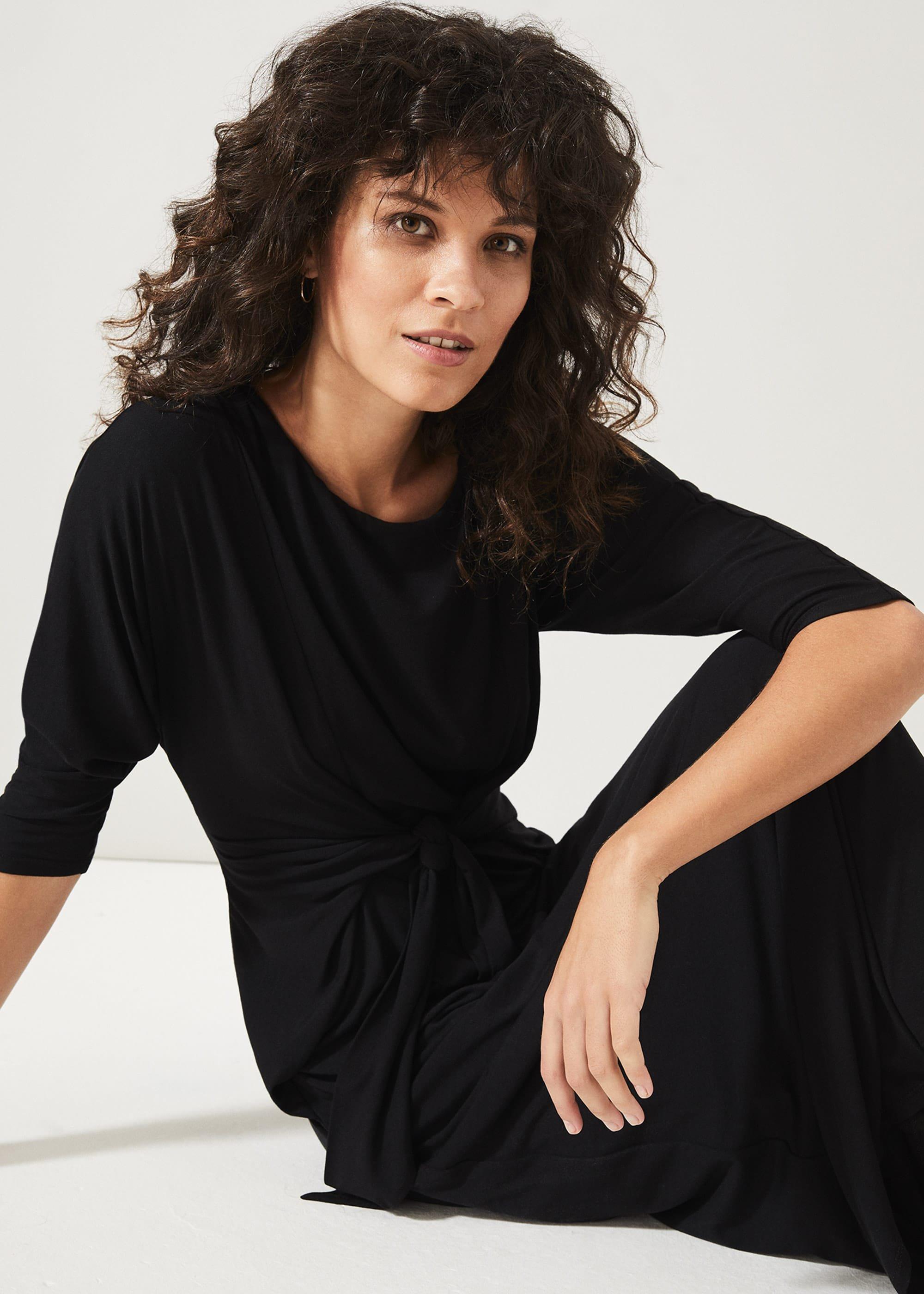 Cindy Tie Front Jersey Dress