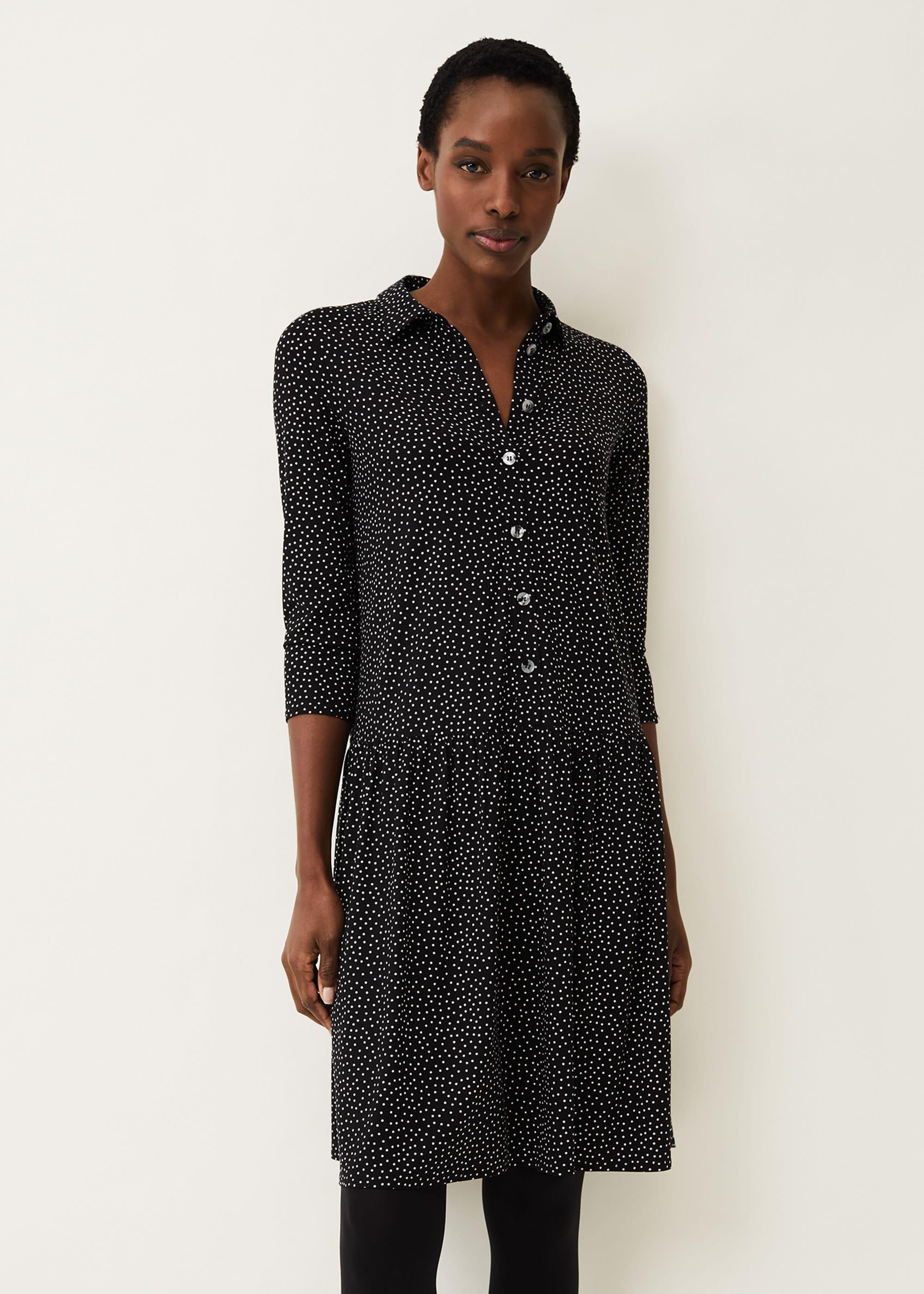Mina Spot Print Shirt Dress