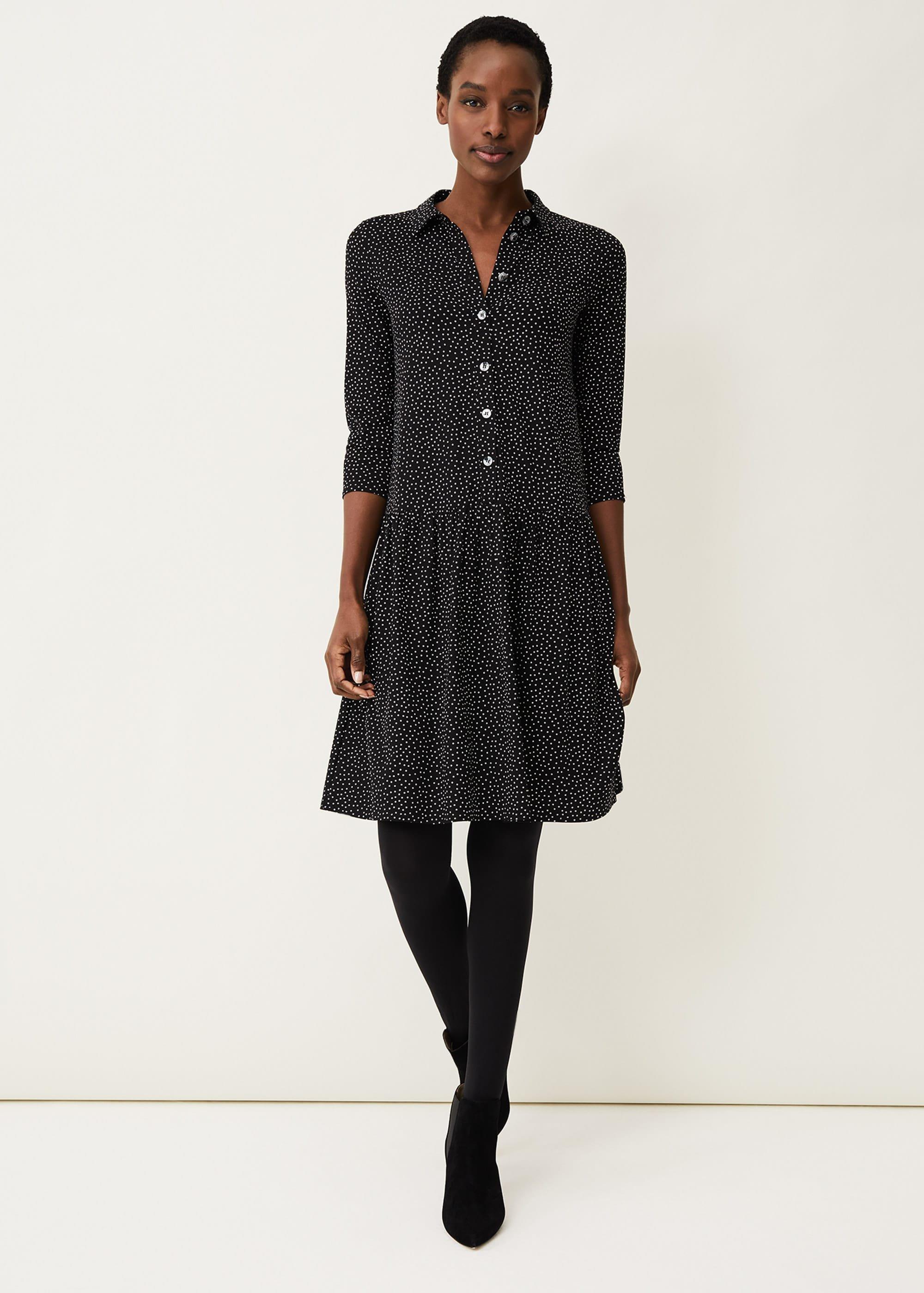 Mina Spot Print Shirt Dress