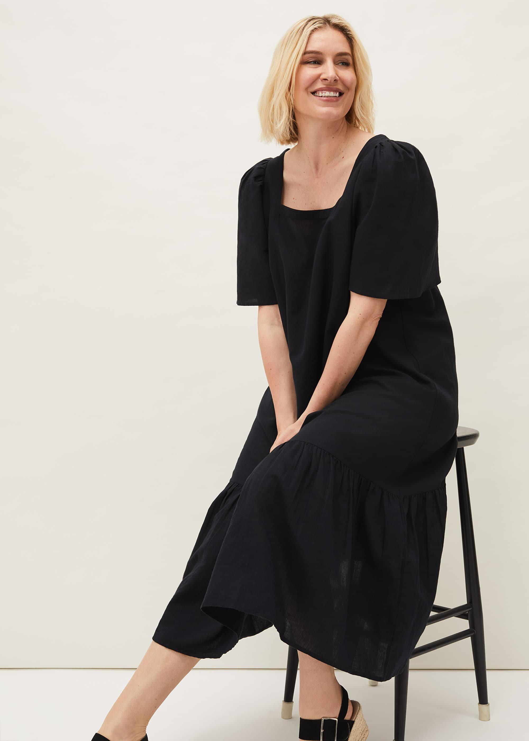 Claria Linen Midi Dress
