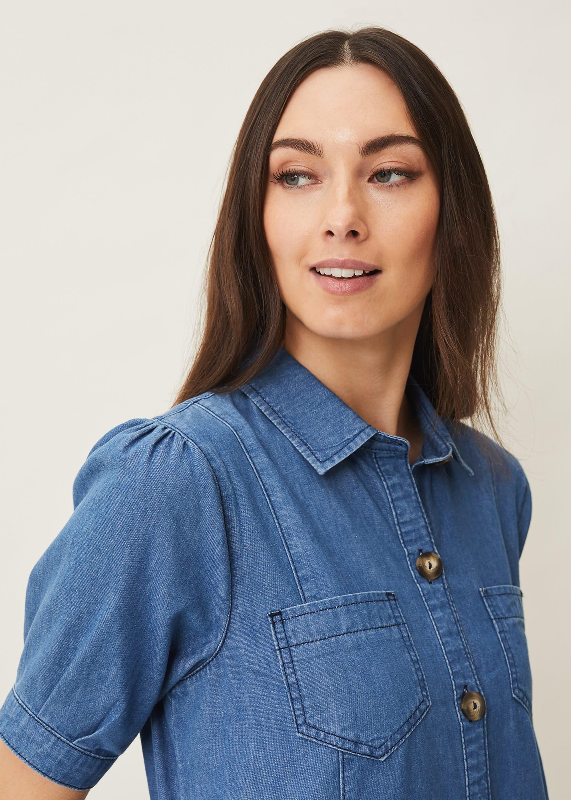 Kiah Puff Sleeve Denim Dress