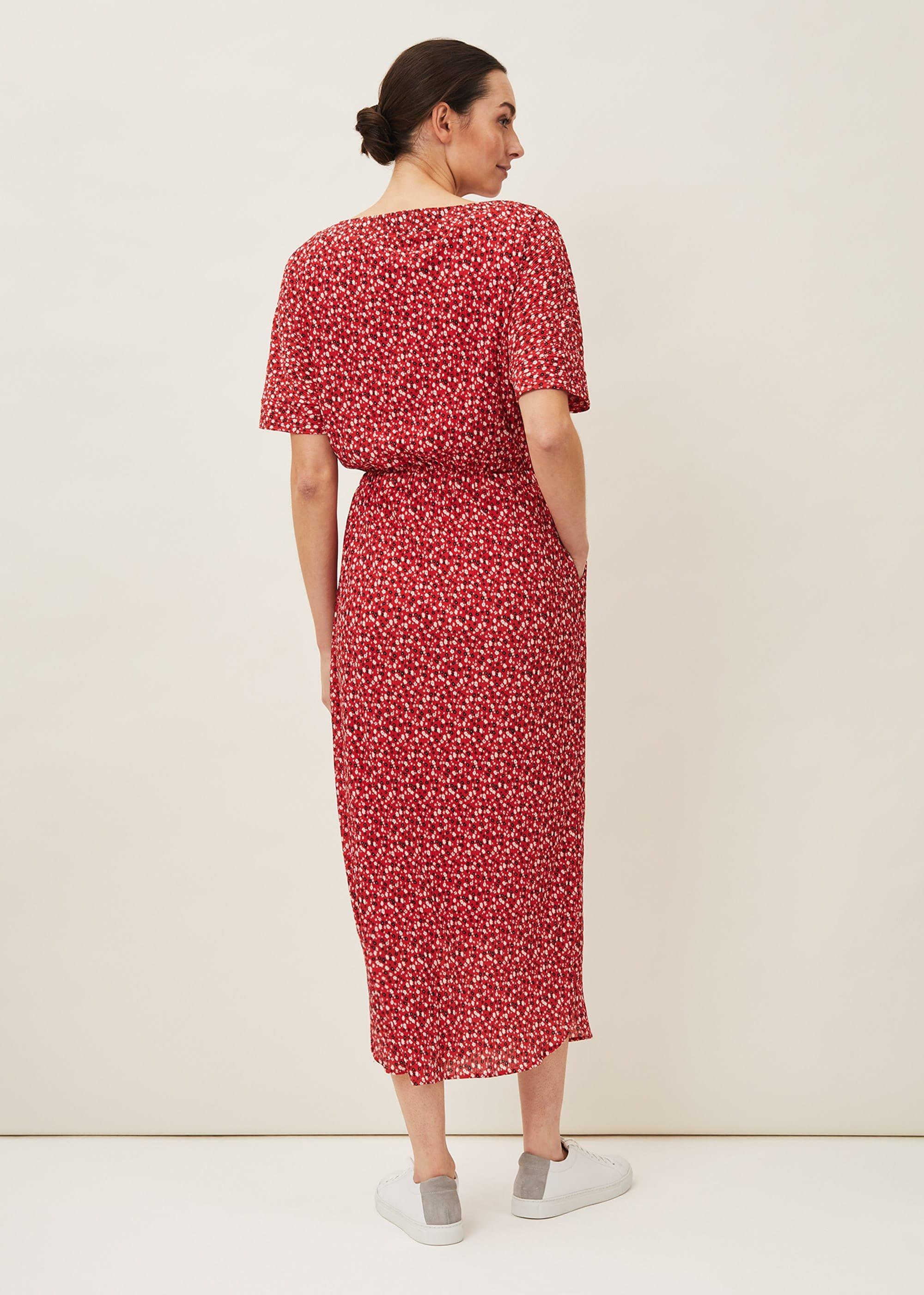 Madisson Ditsy Print Plisse Dress