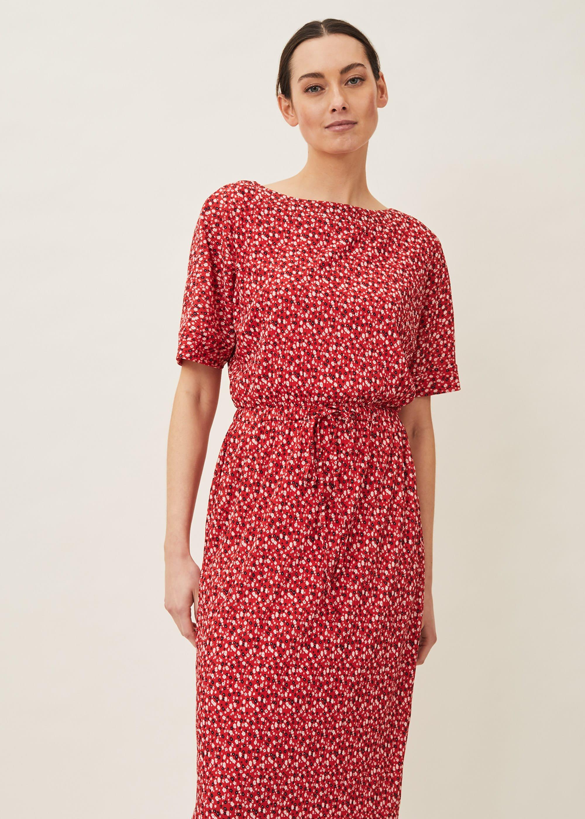 Madisson Ditsy Print Plisse Dress