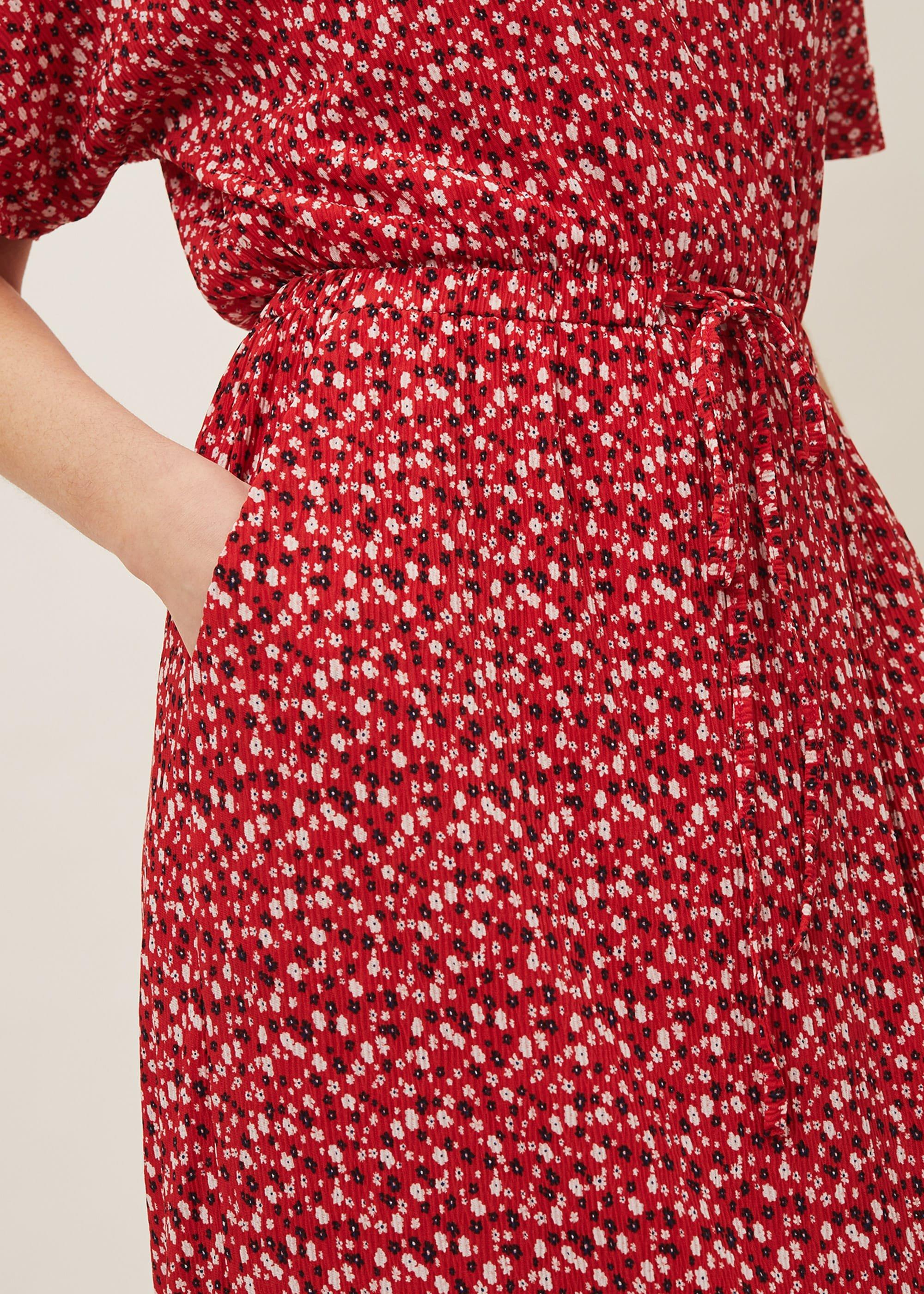 Madisson Ditsy Print Plisse Dress