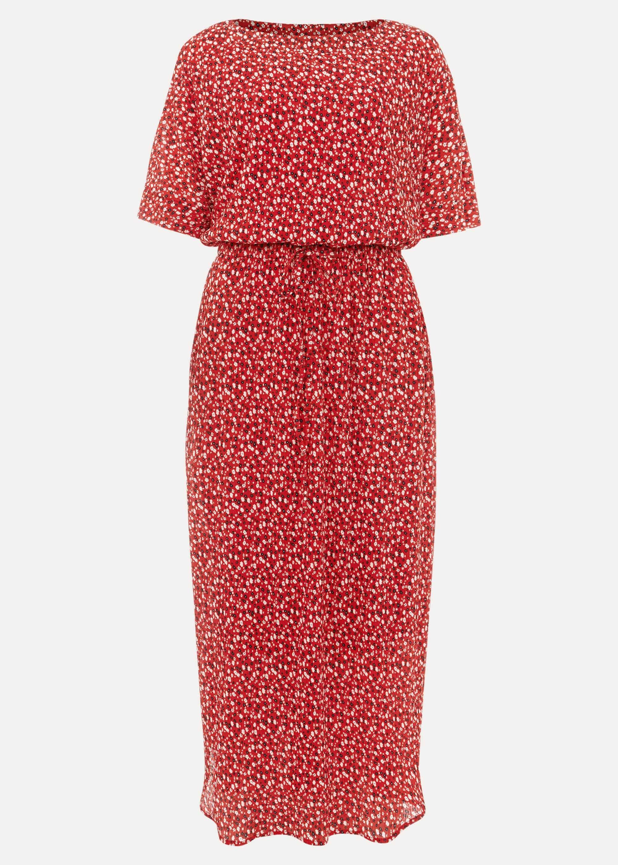 Madisson Ditsy Print Plisse Dress