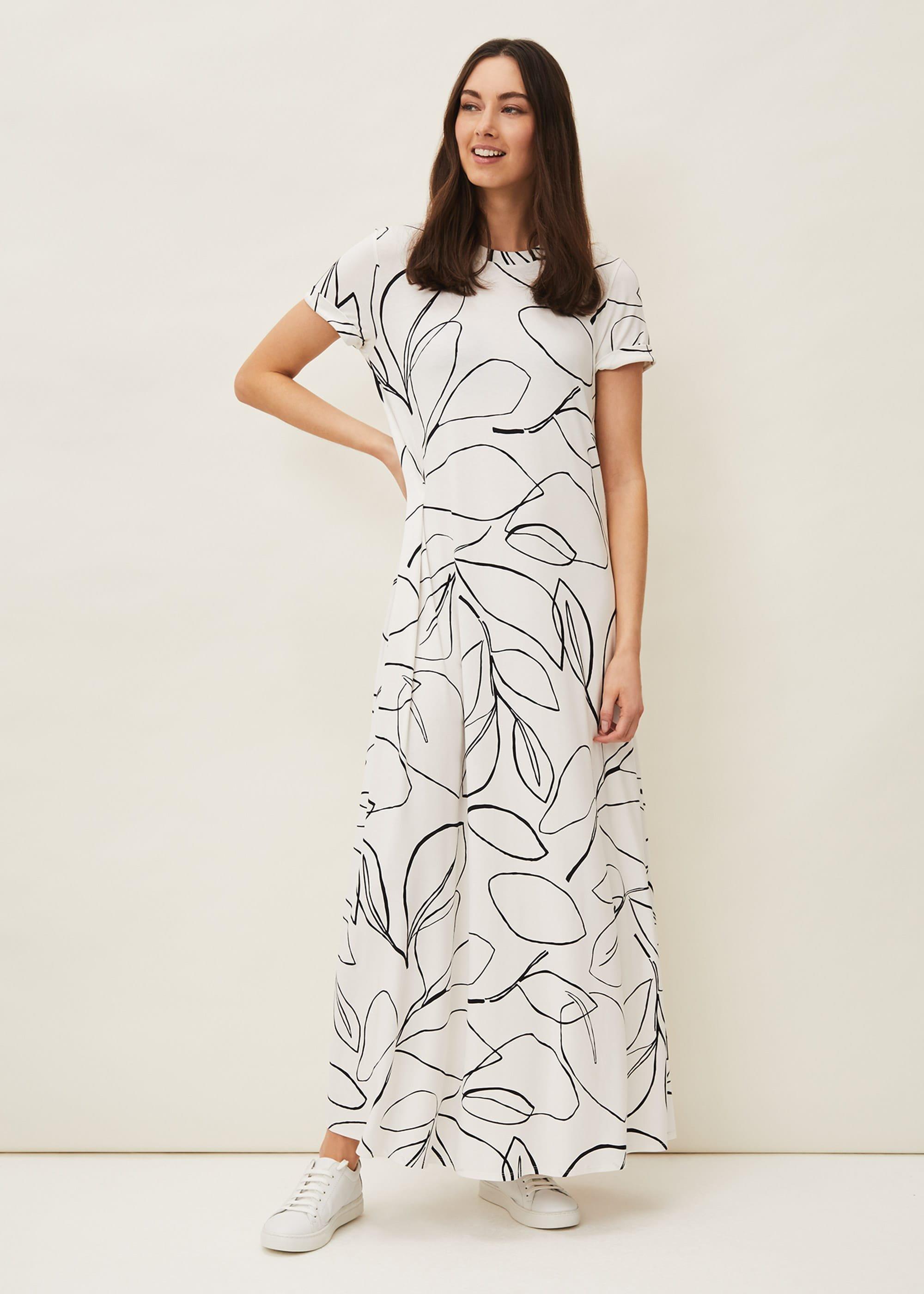T-Shirt-Maxikleid mit Fifi-Blumenmuster