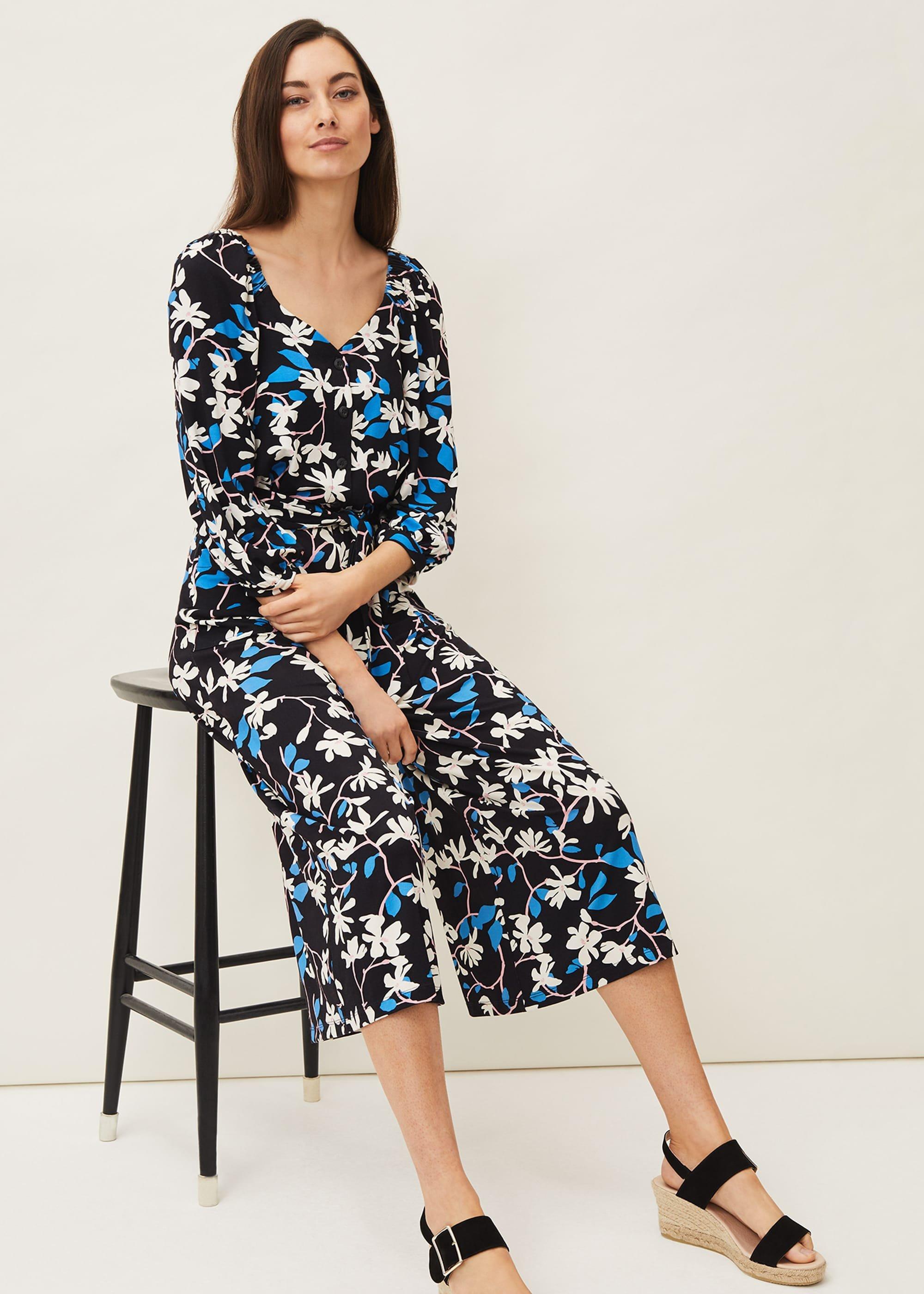 Magnolia Floral Jersey Jumpsuit