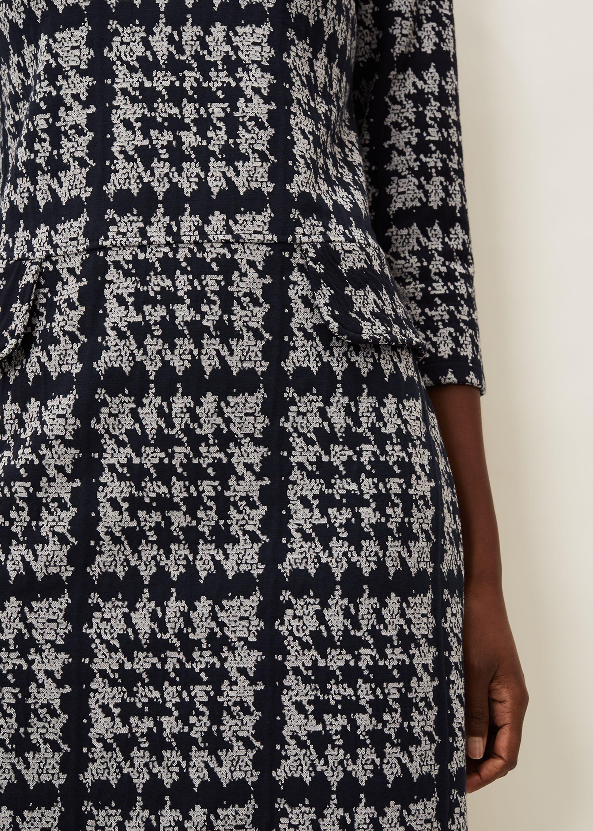 Amani Houndstooth Check Tunic Dress