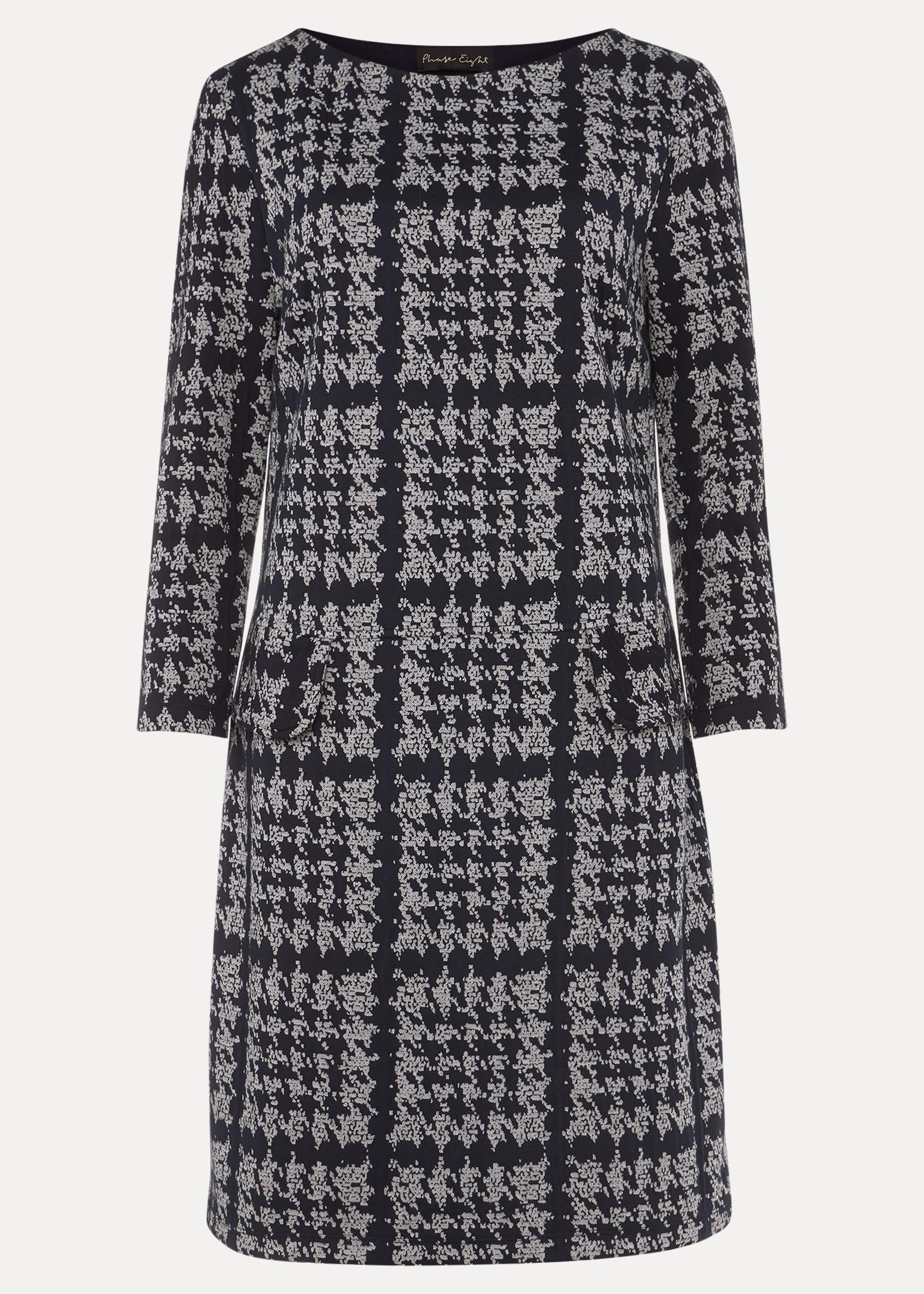 Amani Houndstooth Check Tunic Dress