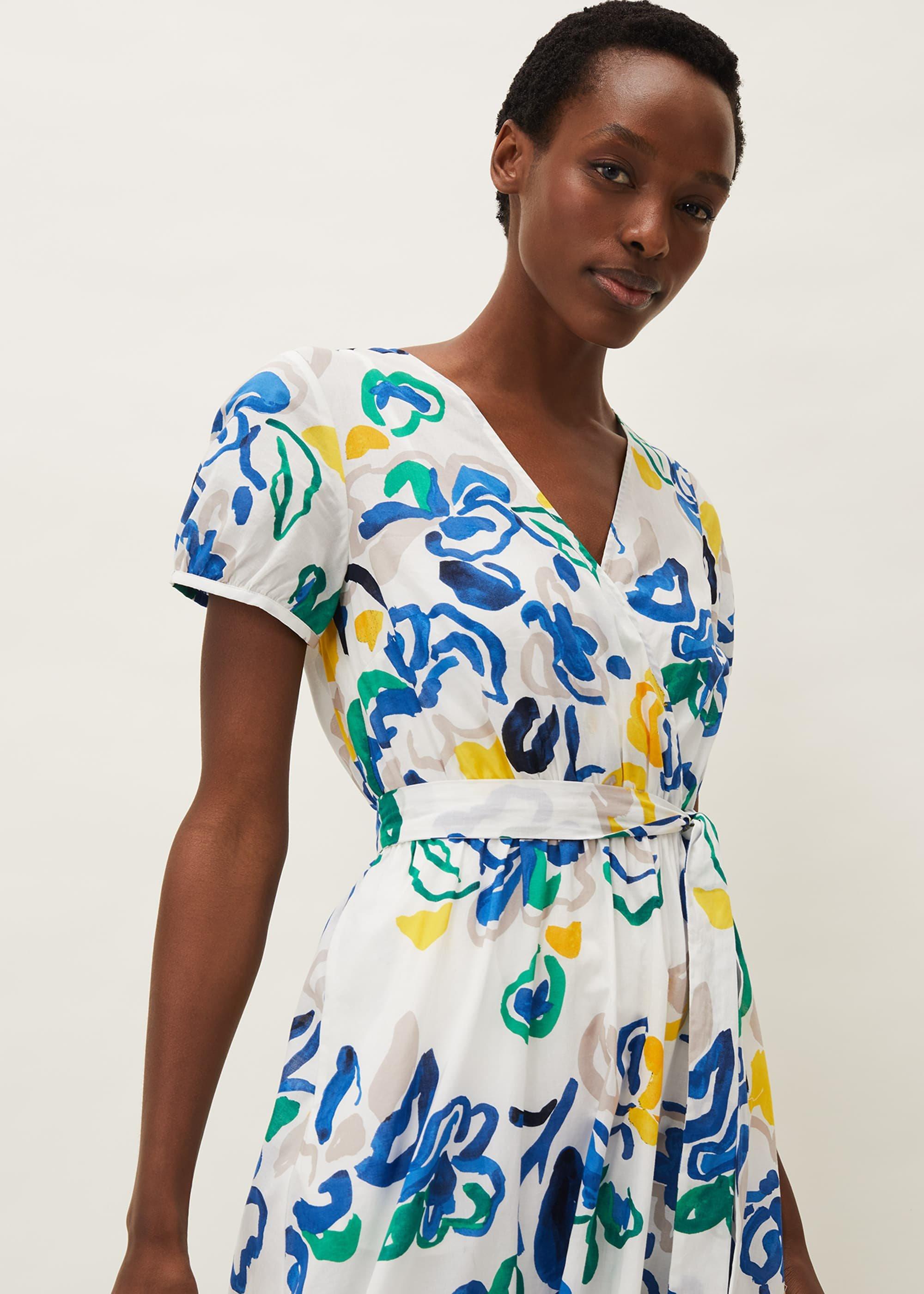 Jana Abstract Print Midi Dress
