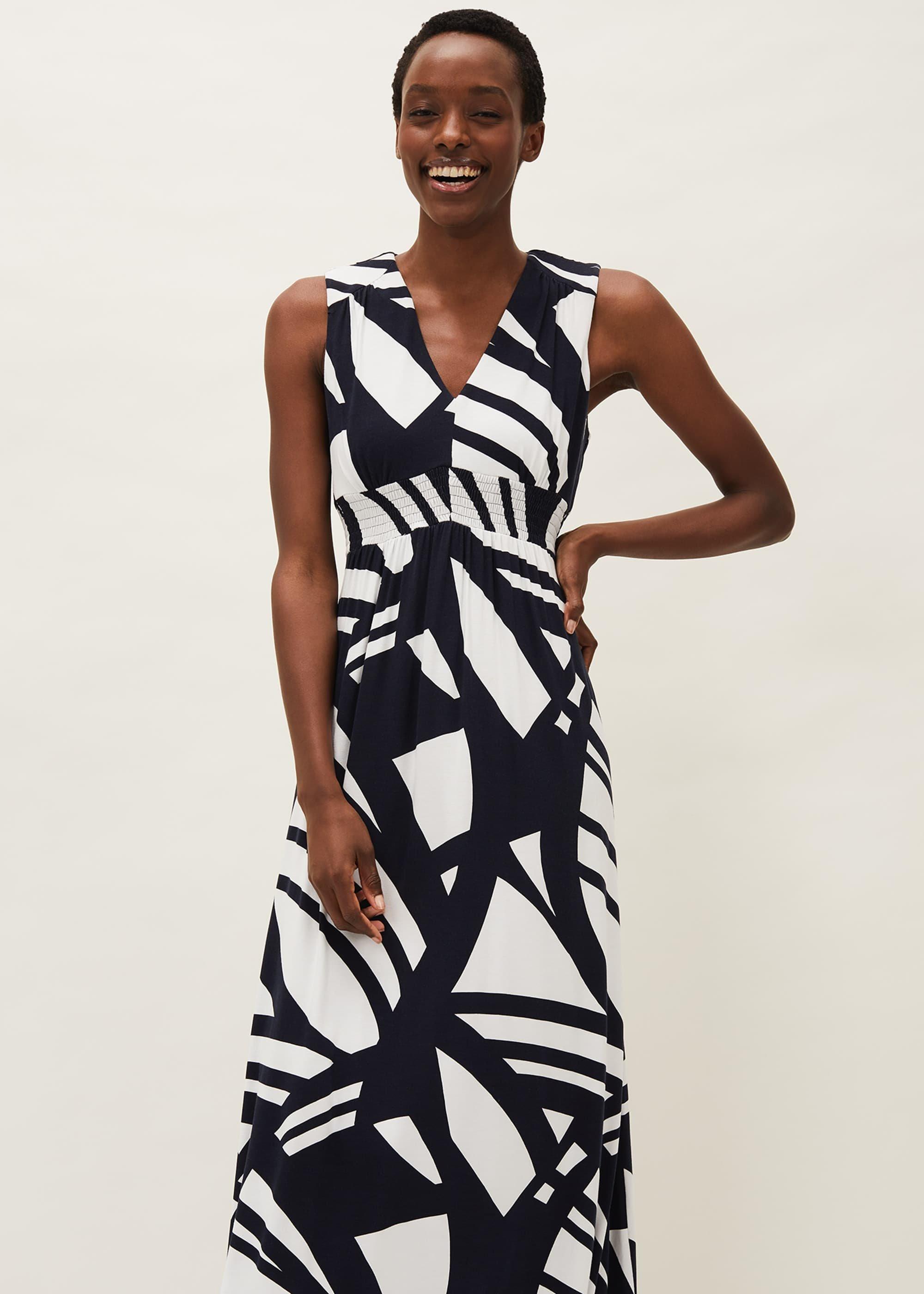 Ostia Abstract Stripe Maxi Dress