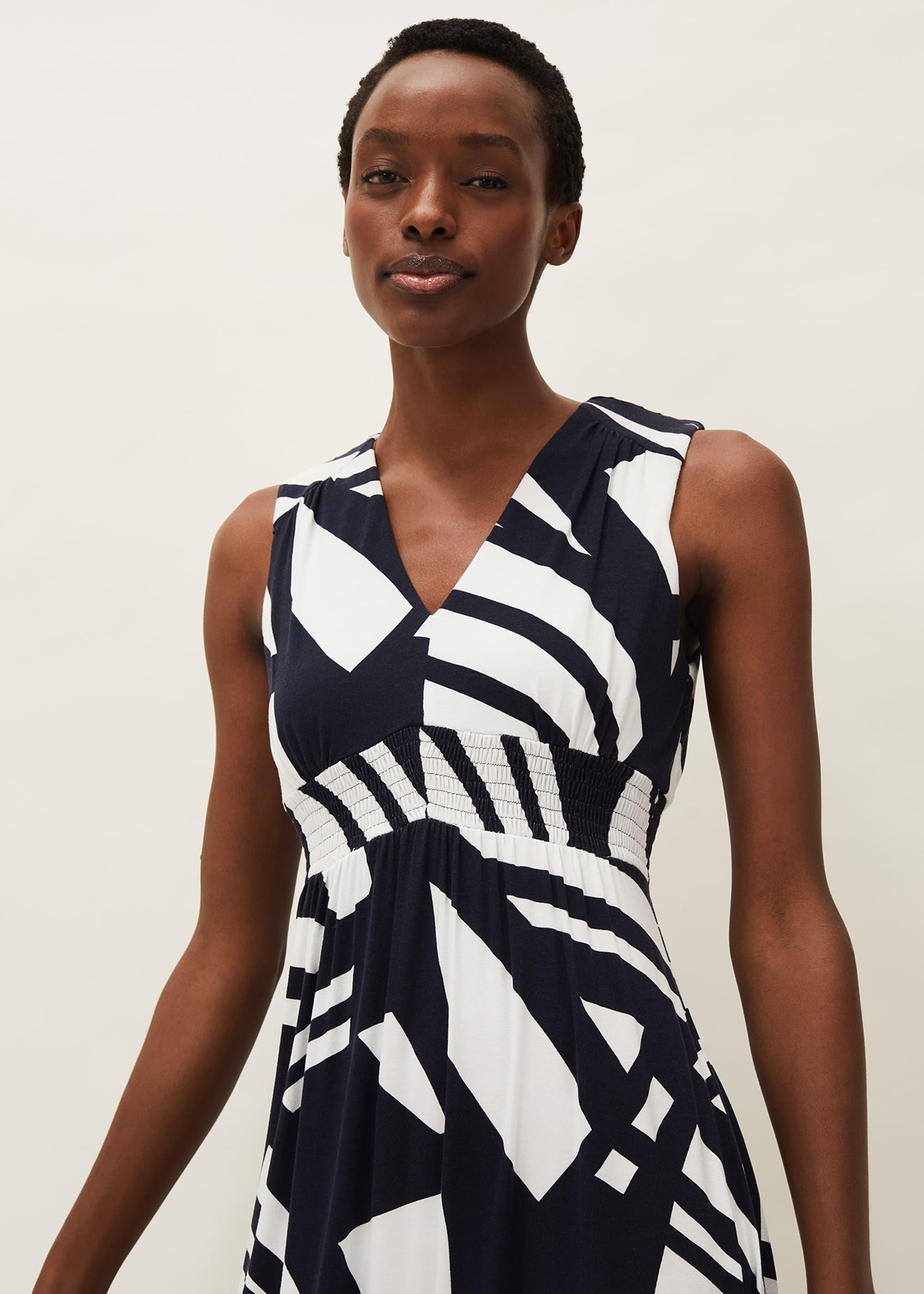 Ostia Abstract Stripe Maxi Dress