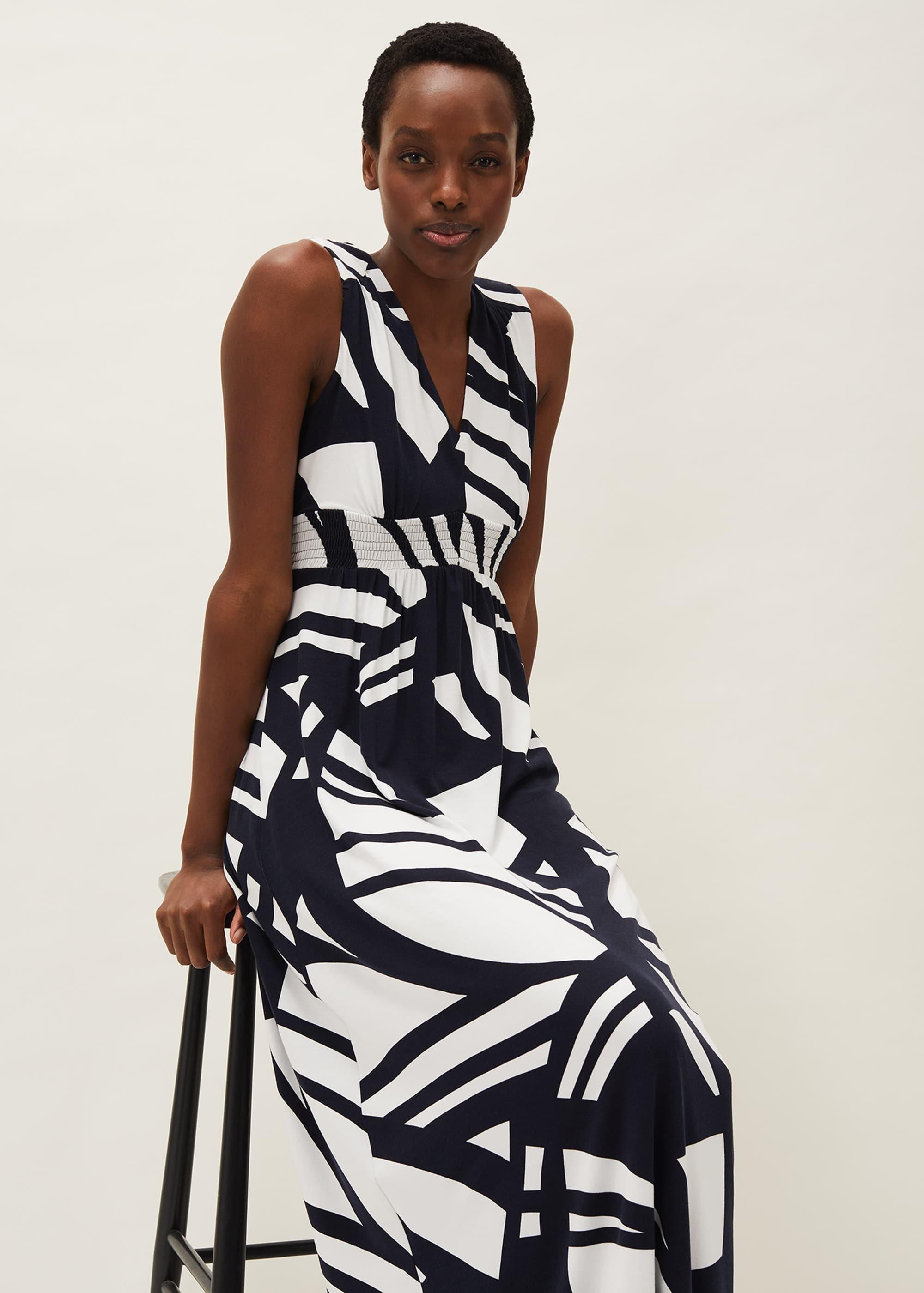 Ostia Abstract Stripe Maxi Dress