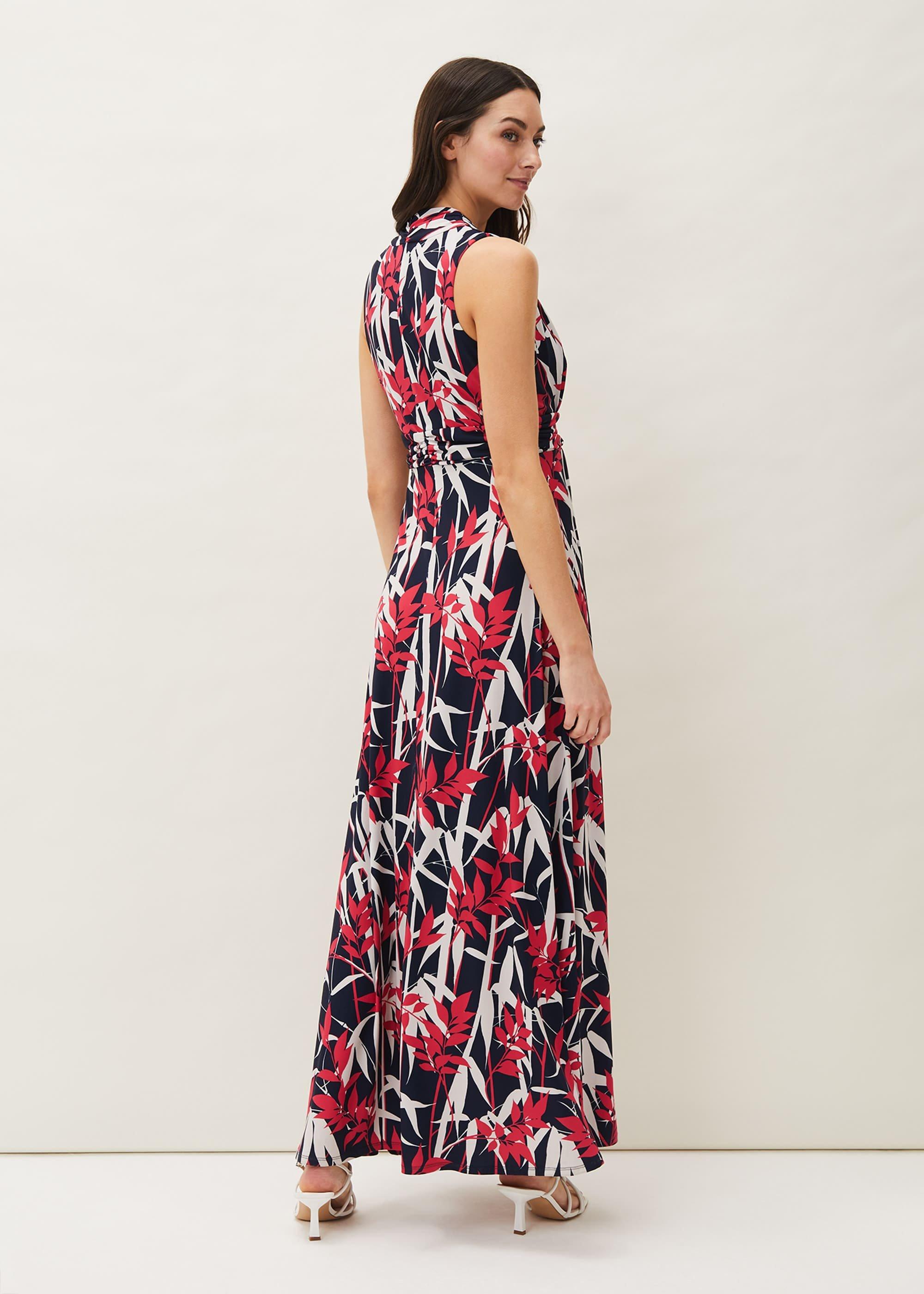 Ellen Palm Print Jersey Maxi Dress