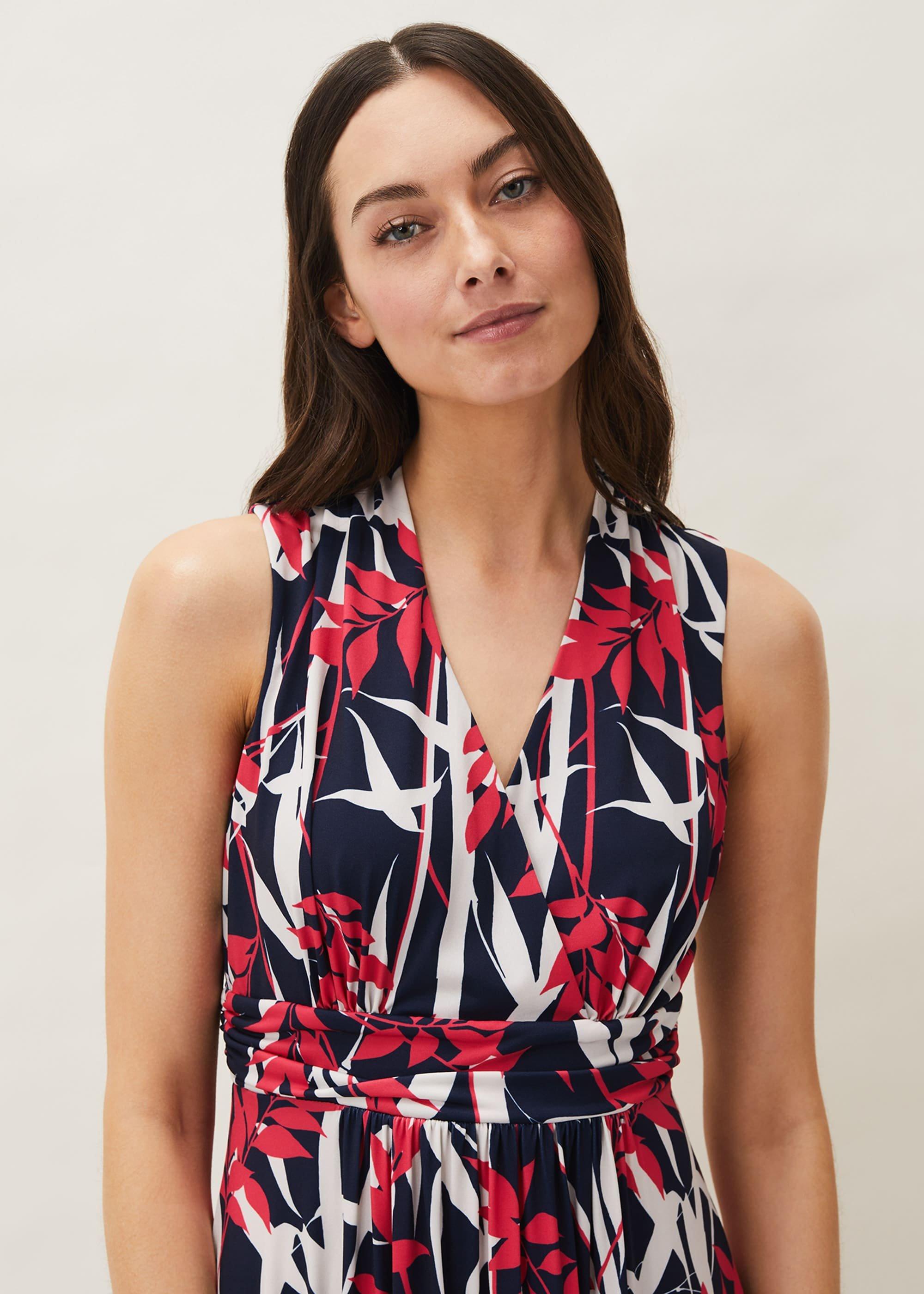 Ellen Palm Print Jersey Maxi Dress