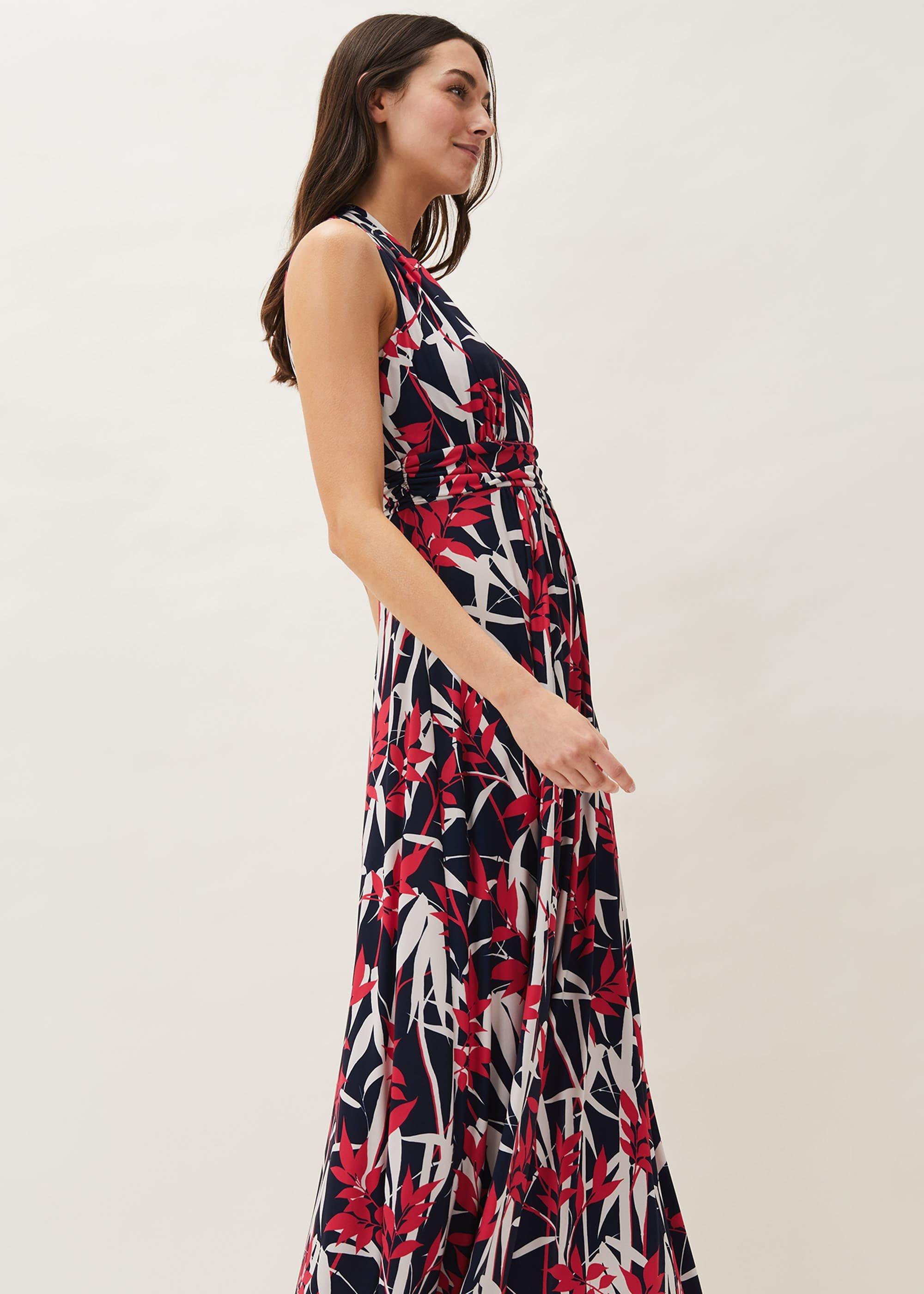 Ellen Palm Print Jersey Maxi Dress