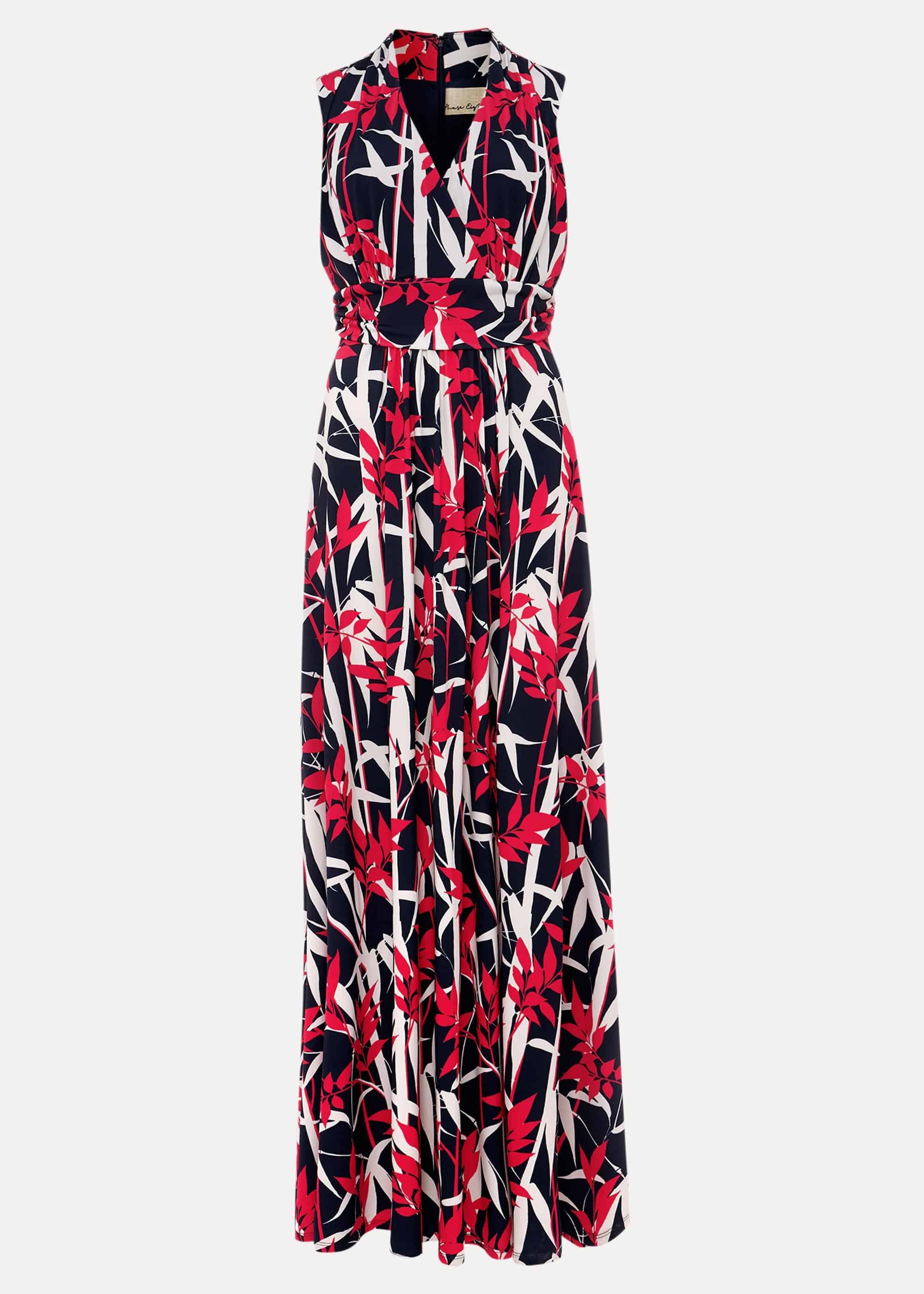 Ellen Palm Print Jersey Maxi Dress