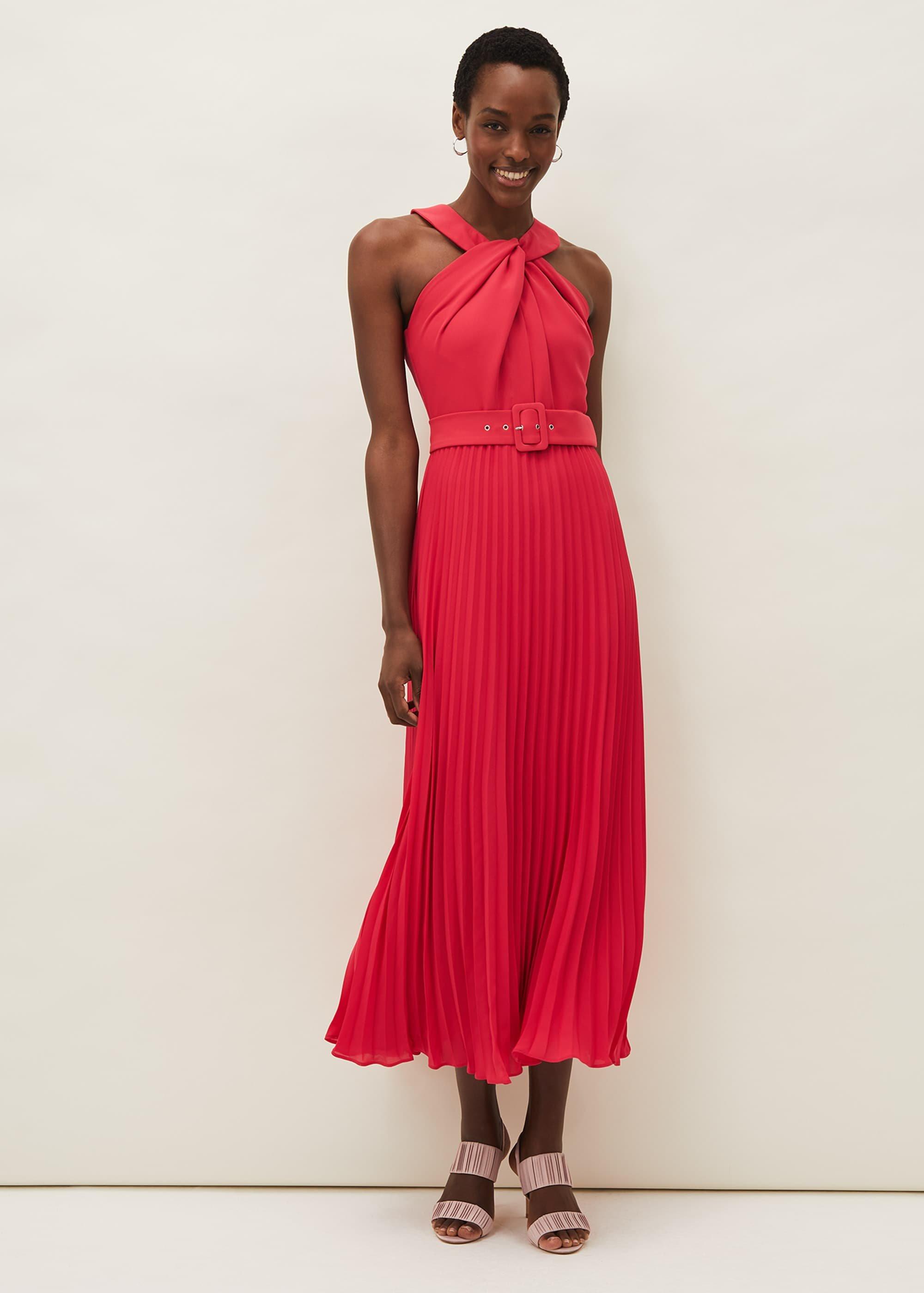 Yas Red Halterneck Midi Dress