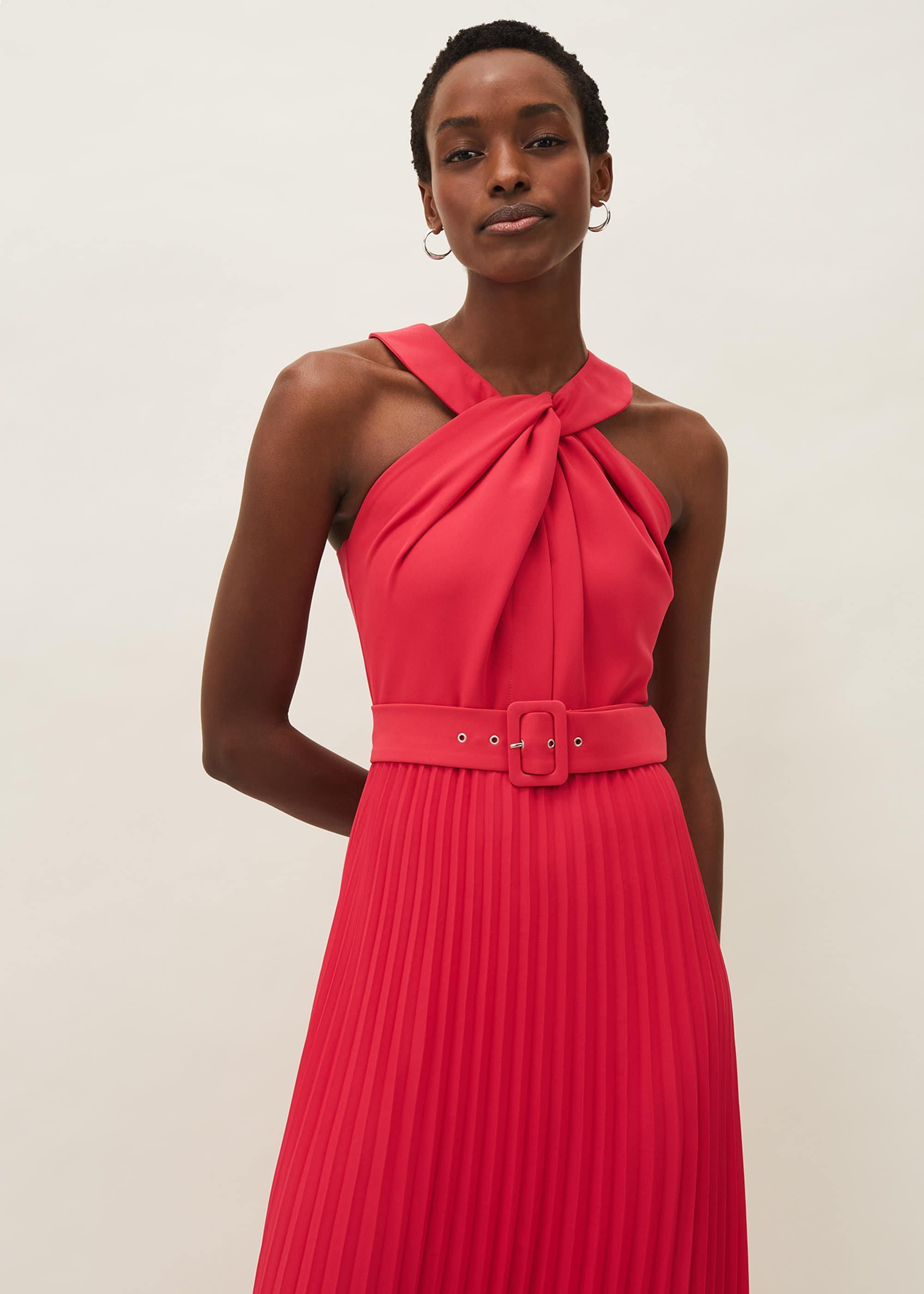 Yas Red Halterneck Midi Dress