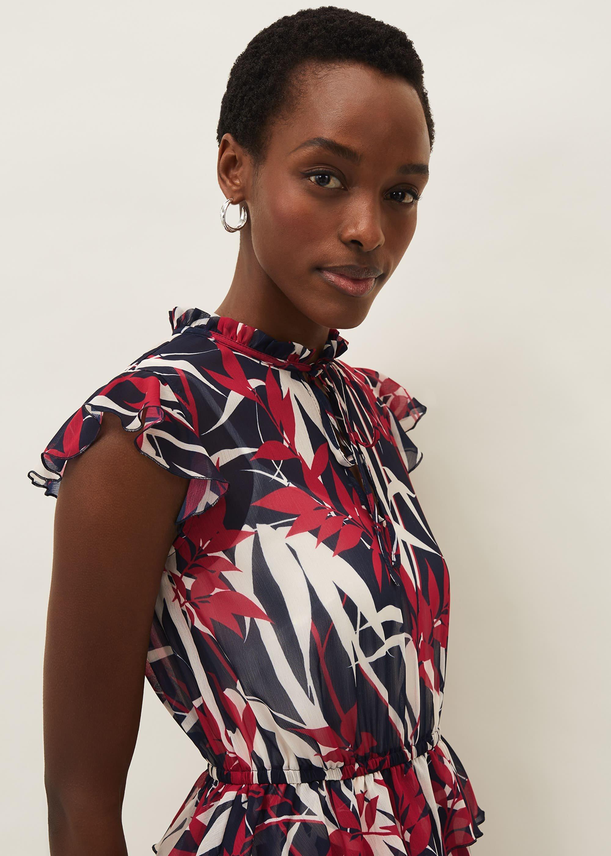 Ellen Palm Print Maxi Dress