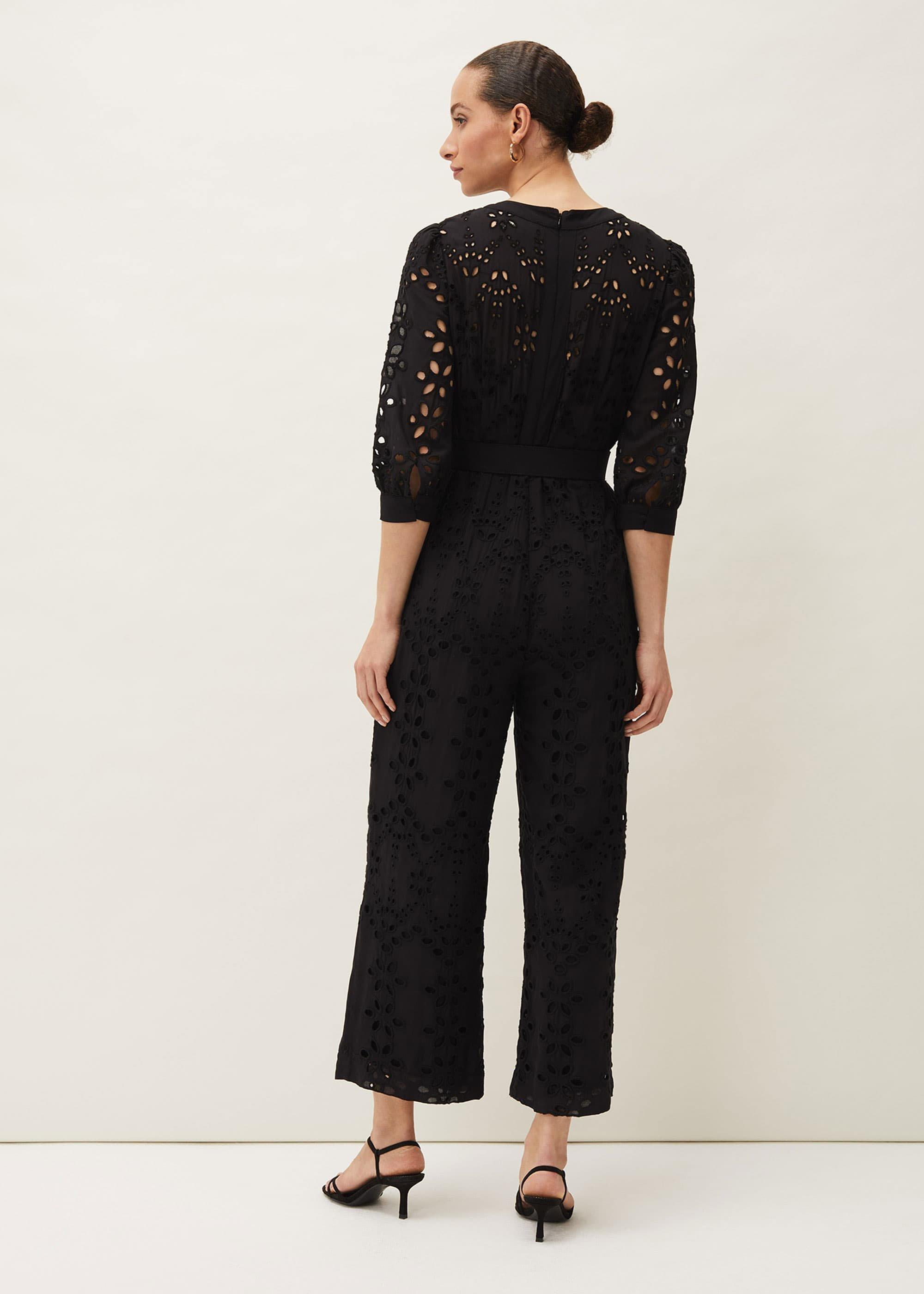 Honour Broderie Anglaise Cropped Wide Leg Jumpsuit