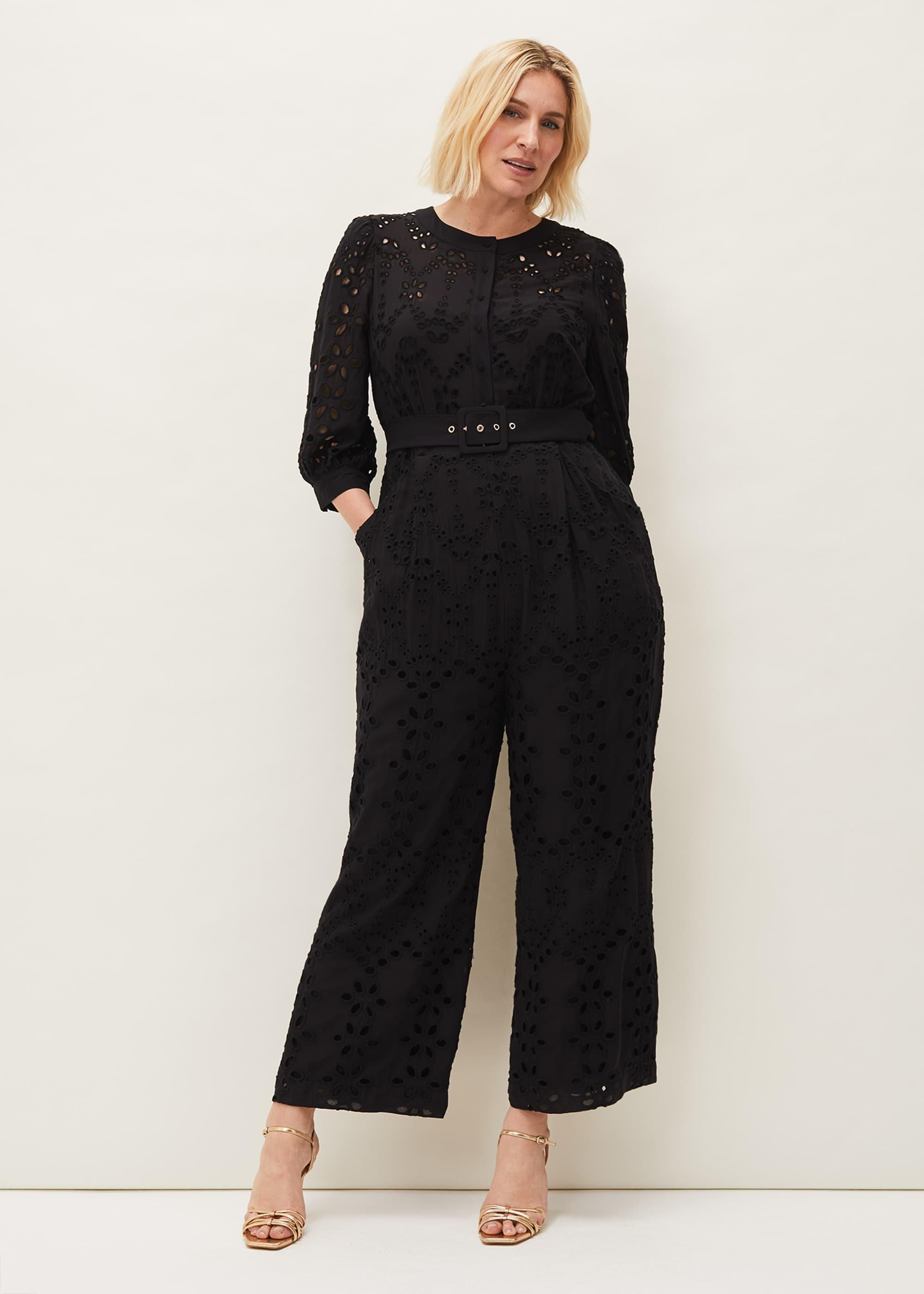 Honour Broderie Anglaise Cropped Wide Leg Jumpsuit