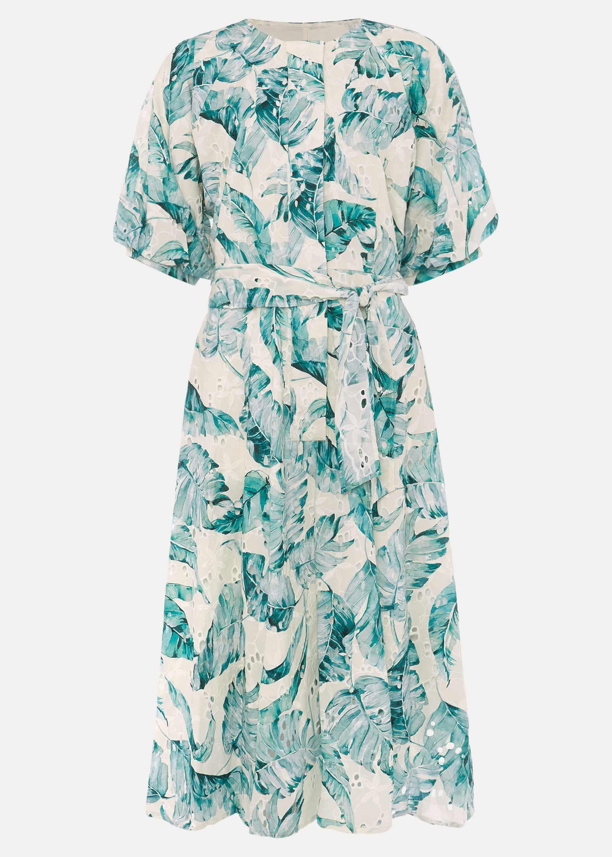 Palms Broderie Anglaise Printed Cotton Dress