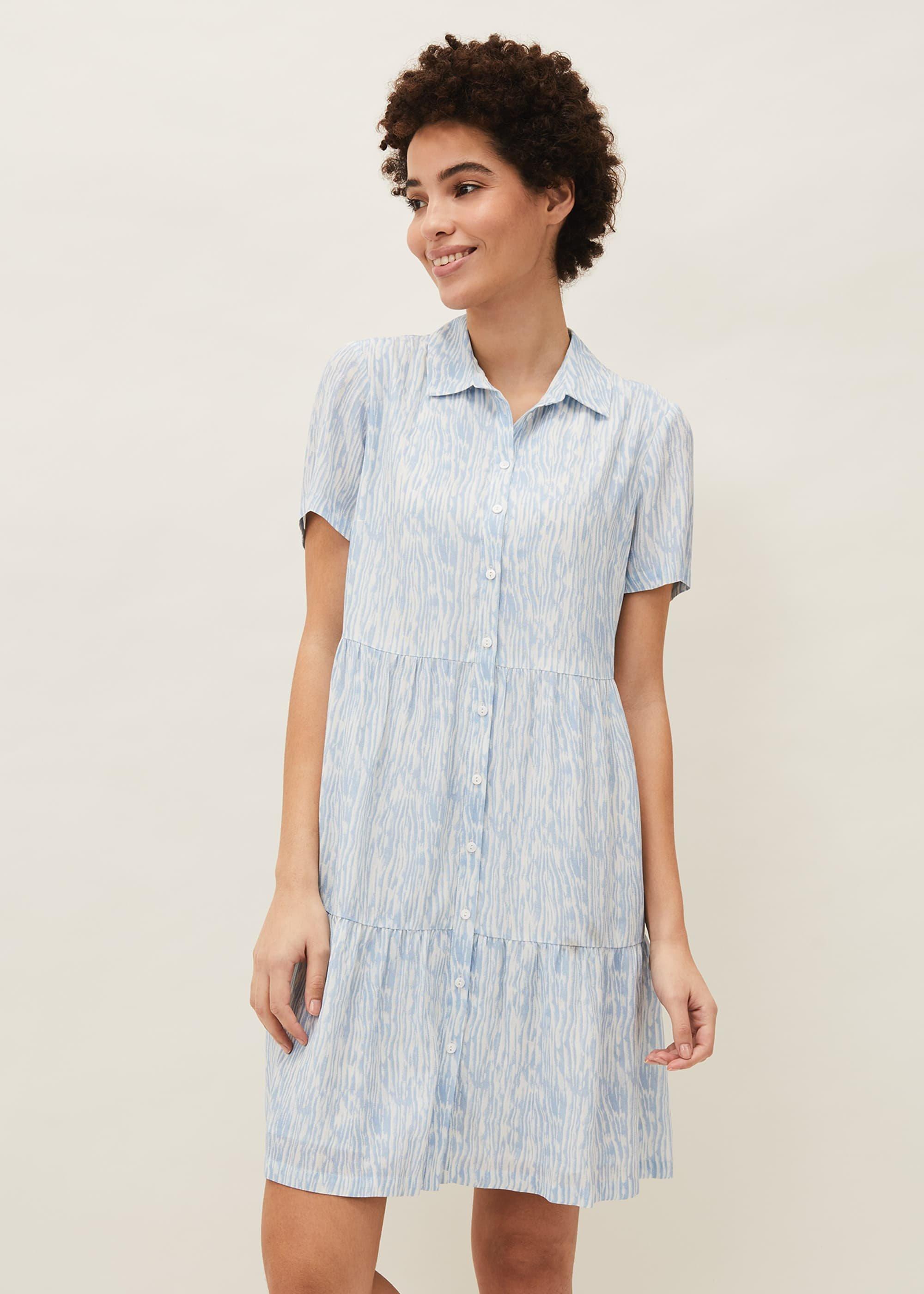 Penele Brushstroke Print Shirt Dress
