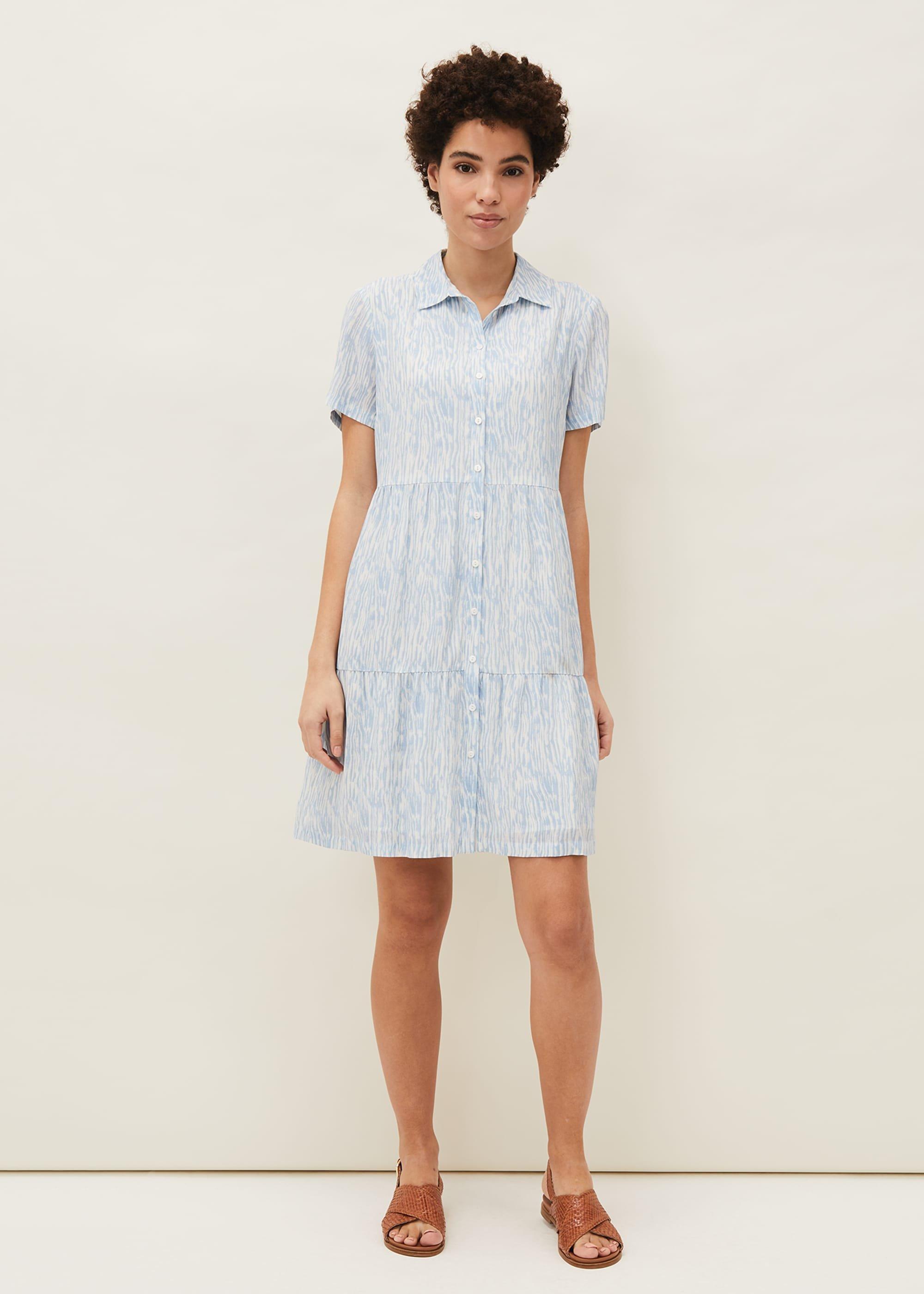 Penele Brushstroke Print Shirt Dress