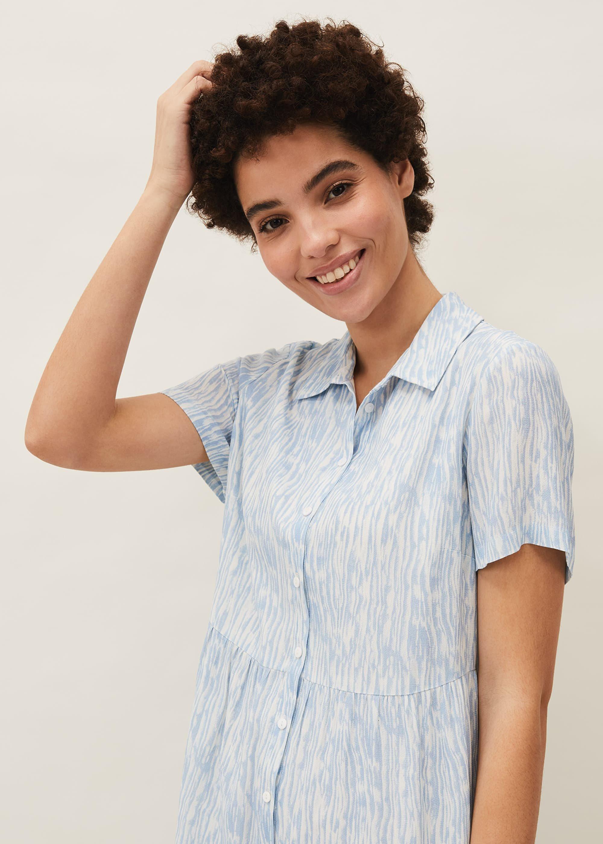 Penele Brushstroke Print Shirt Dress