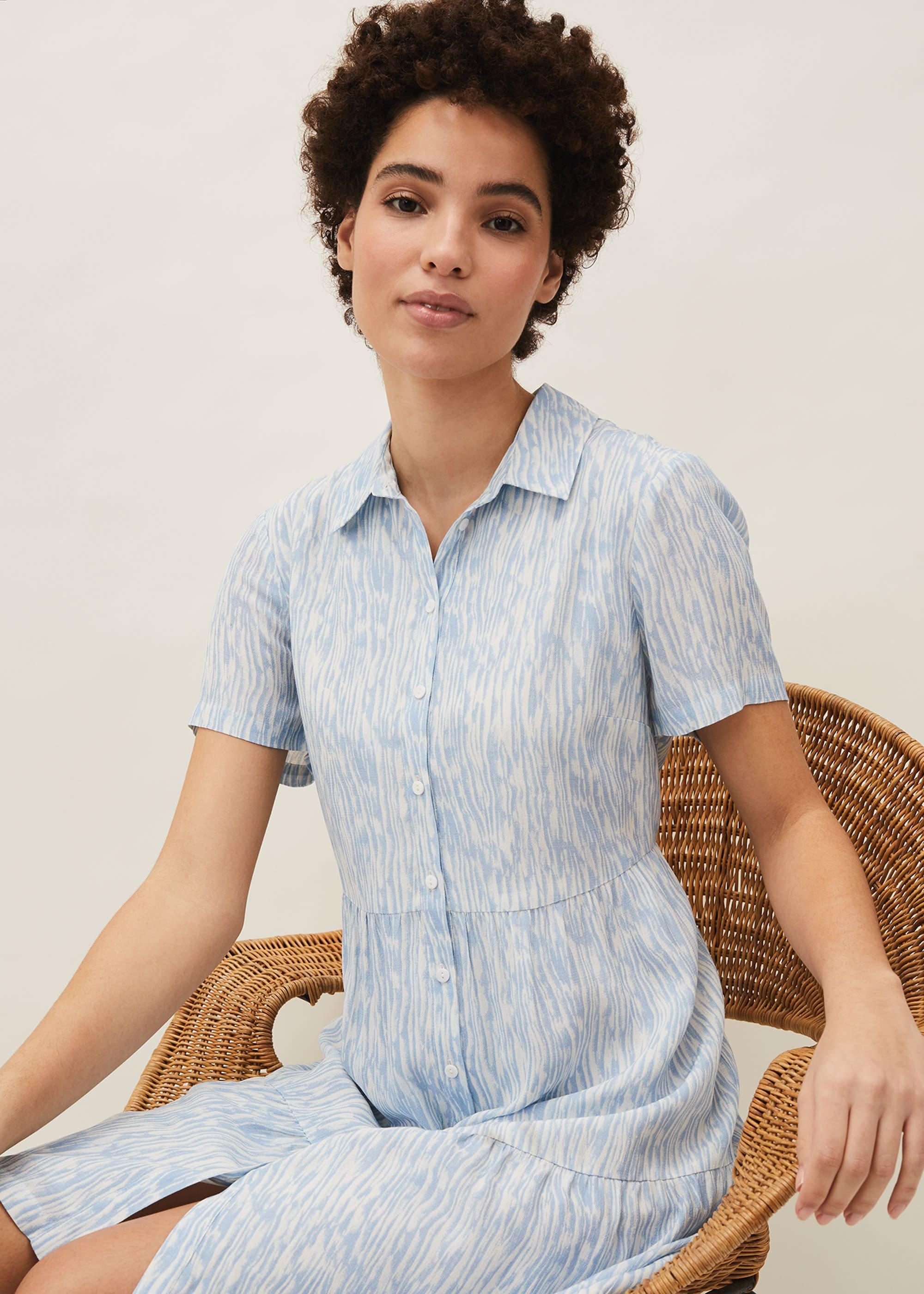 Penele Brushstroke Print Shirt Dress