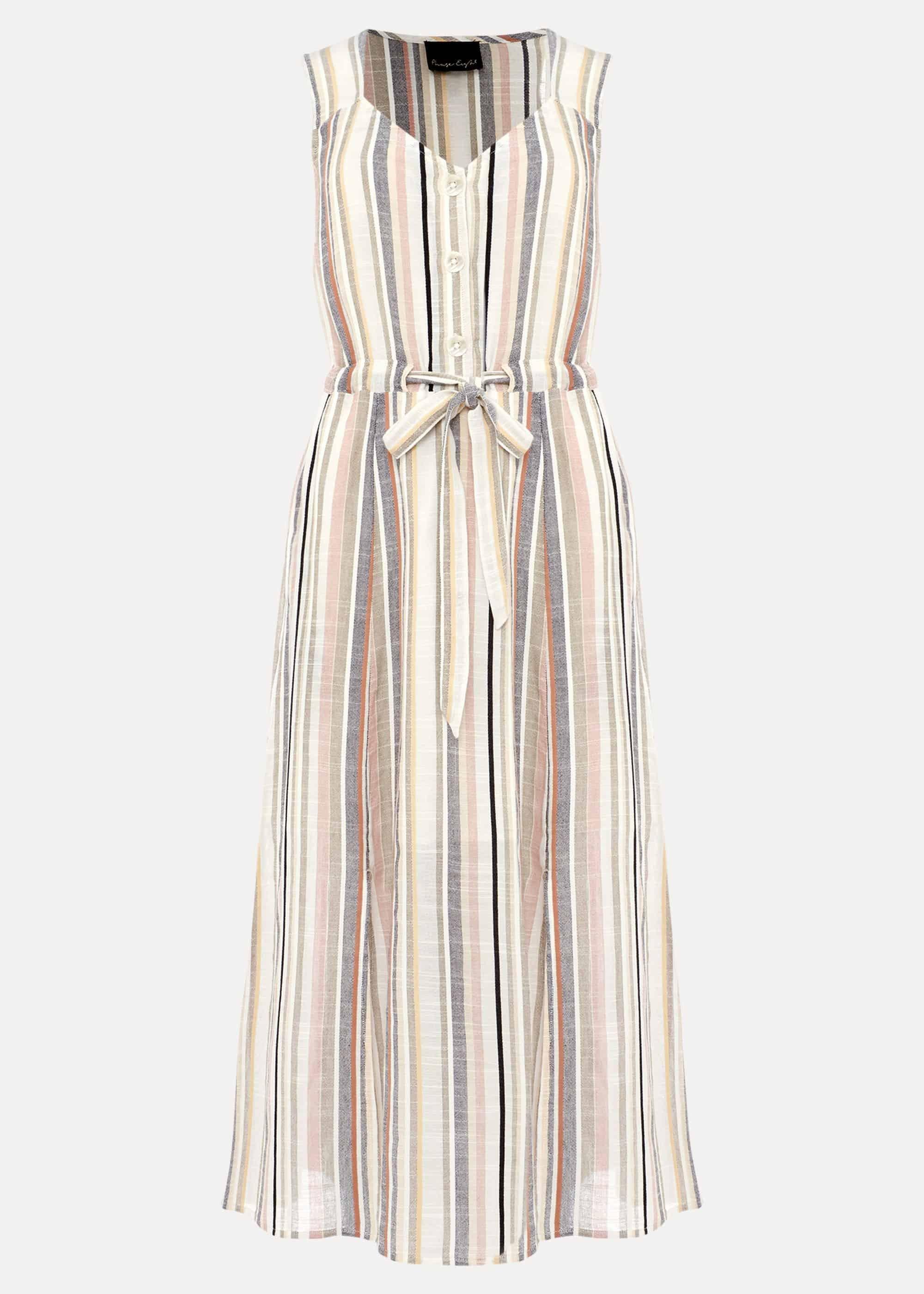 Whitney Stripe Sleeveless Midi Dress