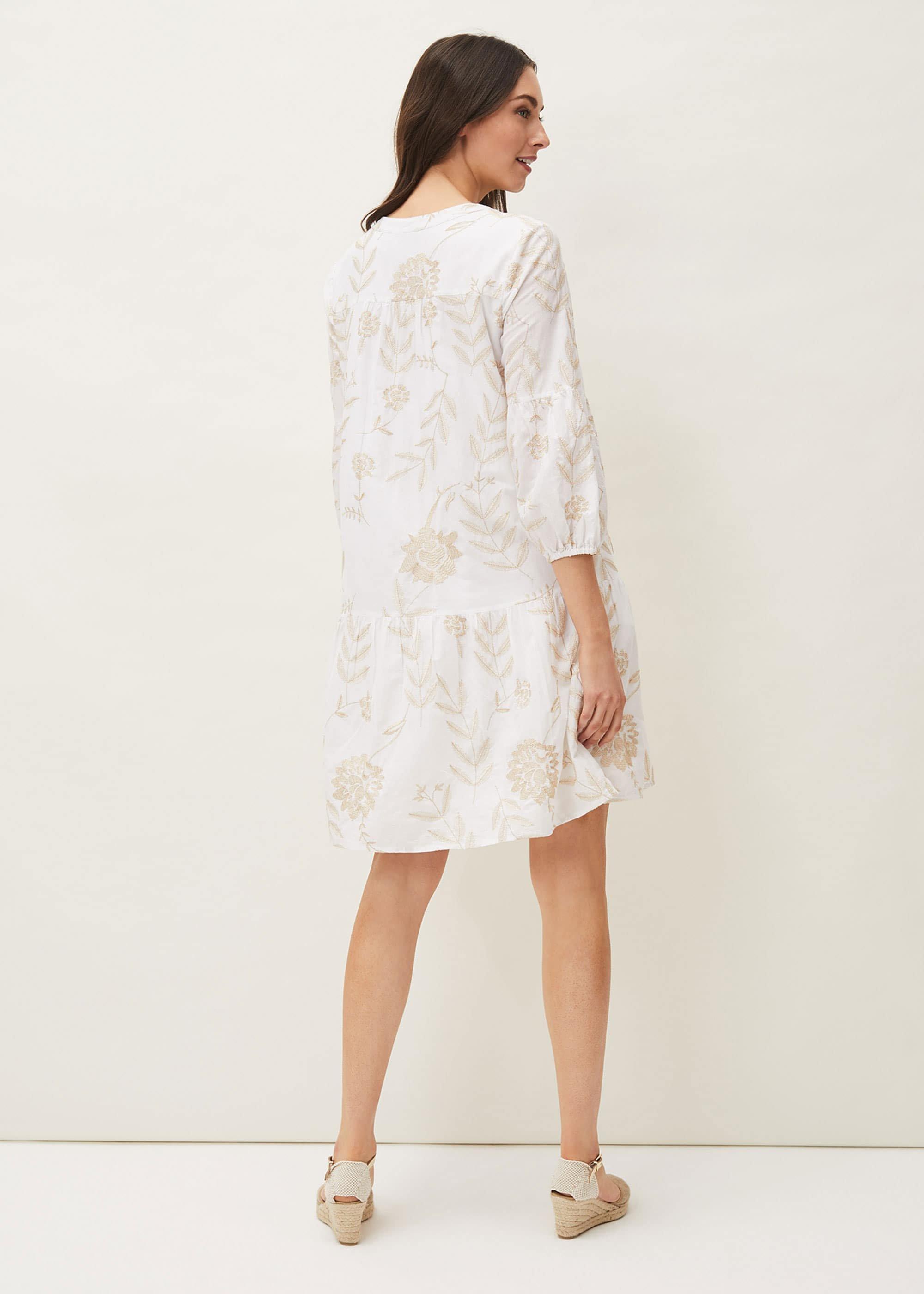 Gina Embroidered Cotton Swing Dress