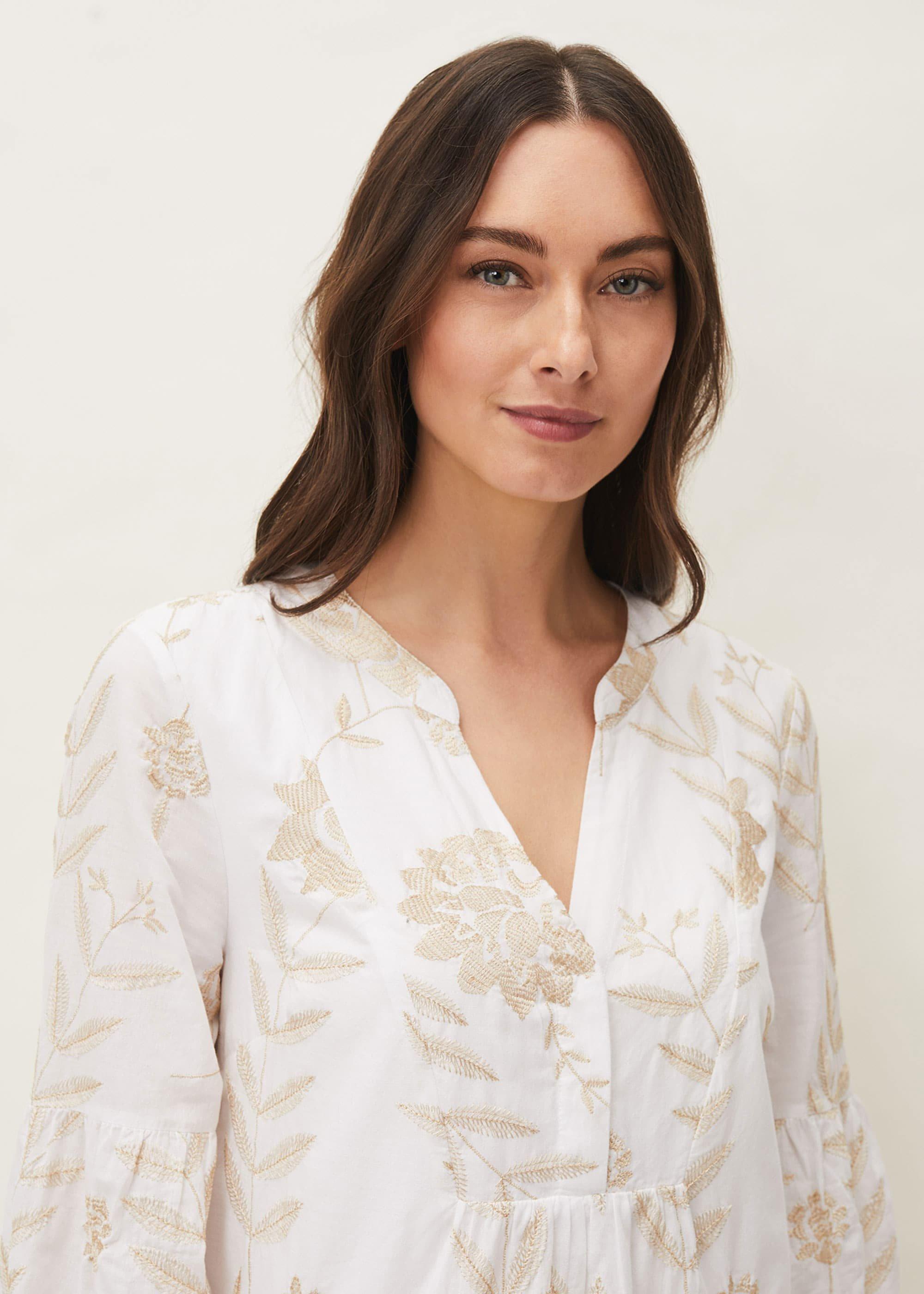 Gina Embroidered Cotton Swing Dress