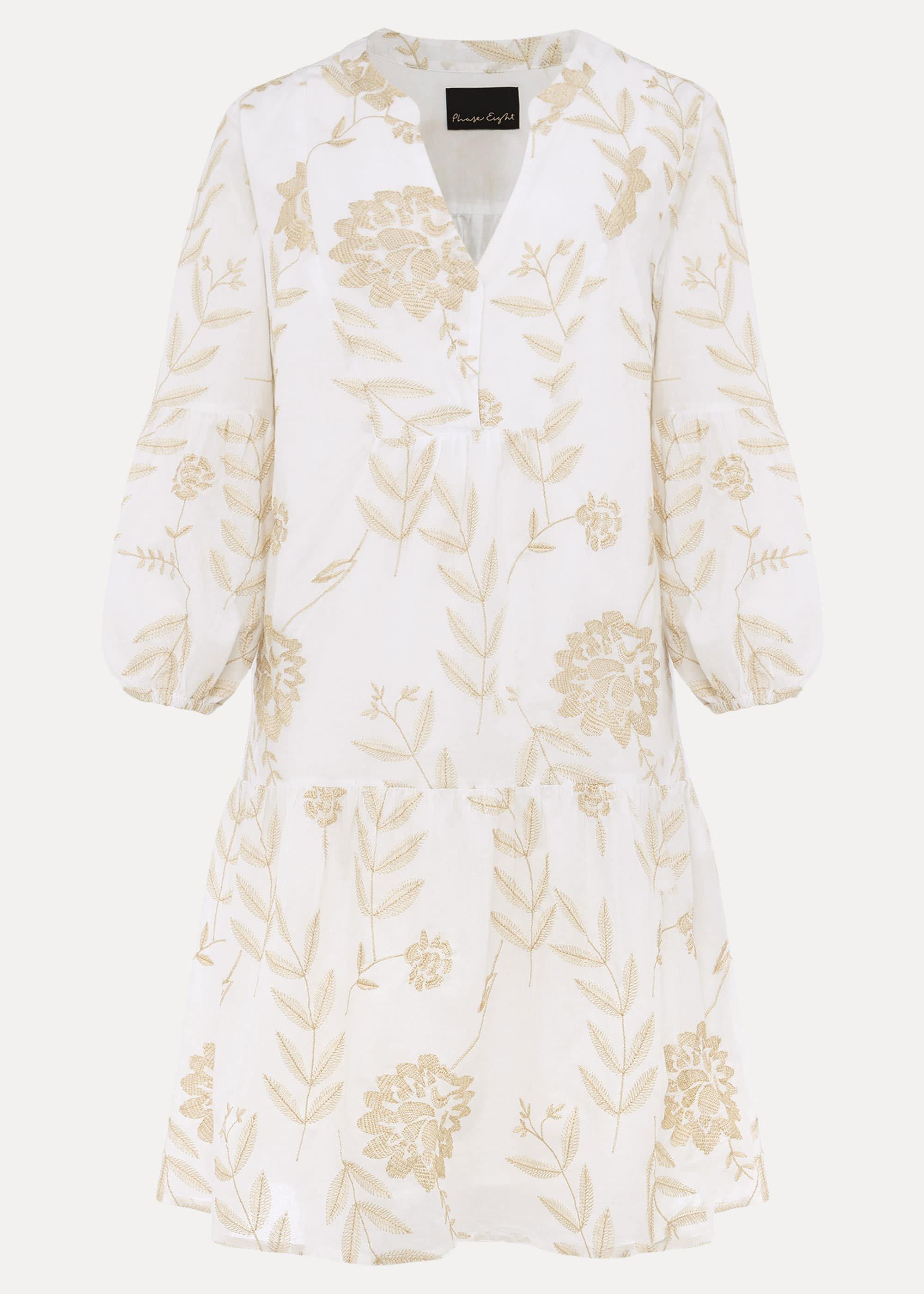 Gina Embroidered Cotton Swing Dress