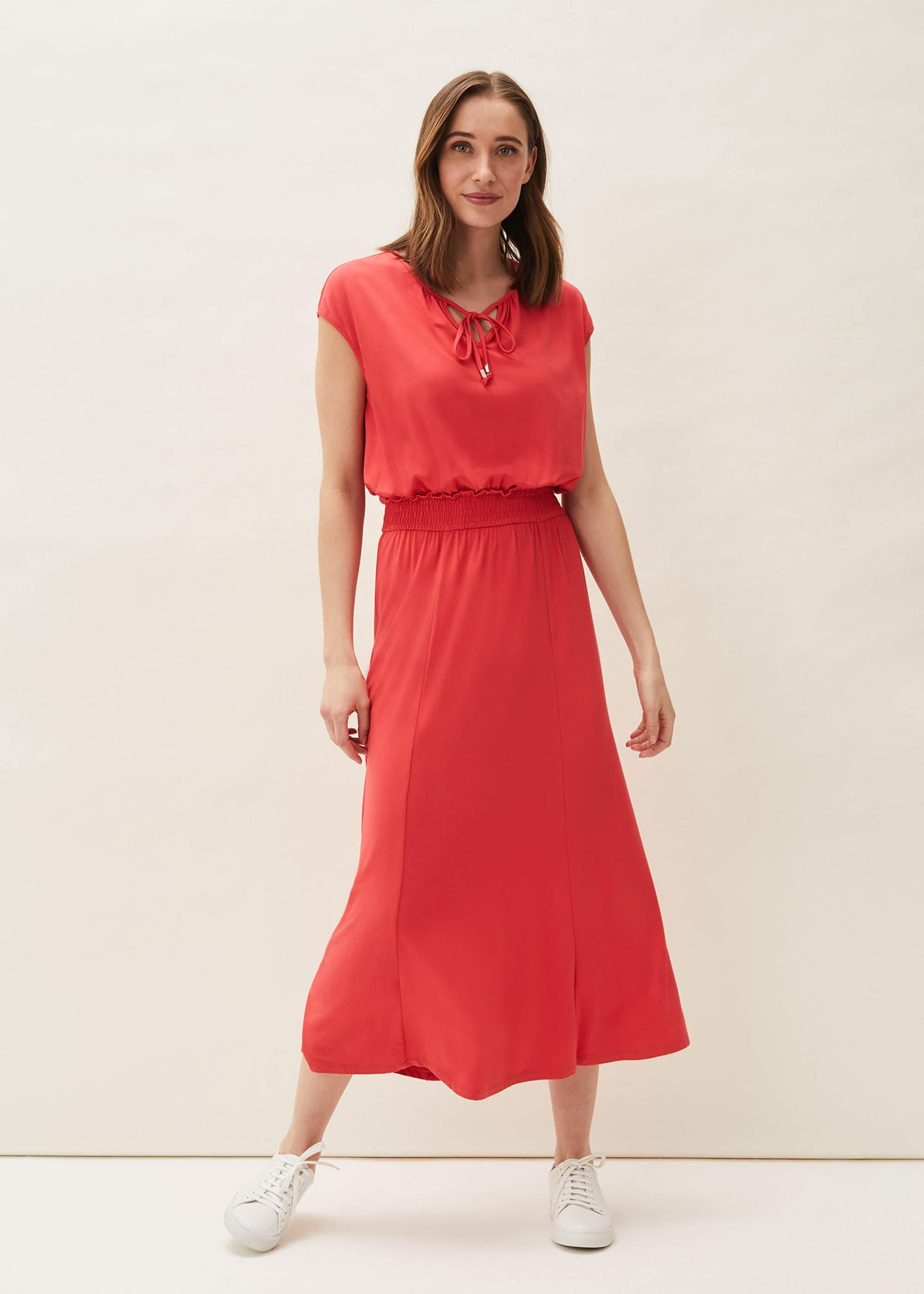 Kiera Jersey Shirred Waist Midi Dress