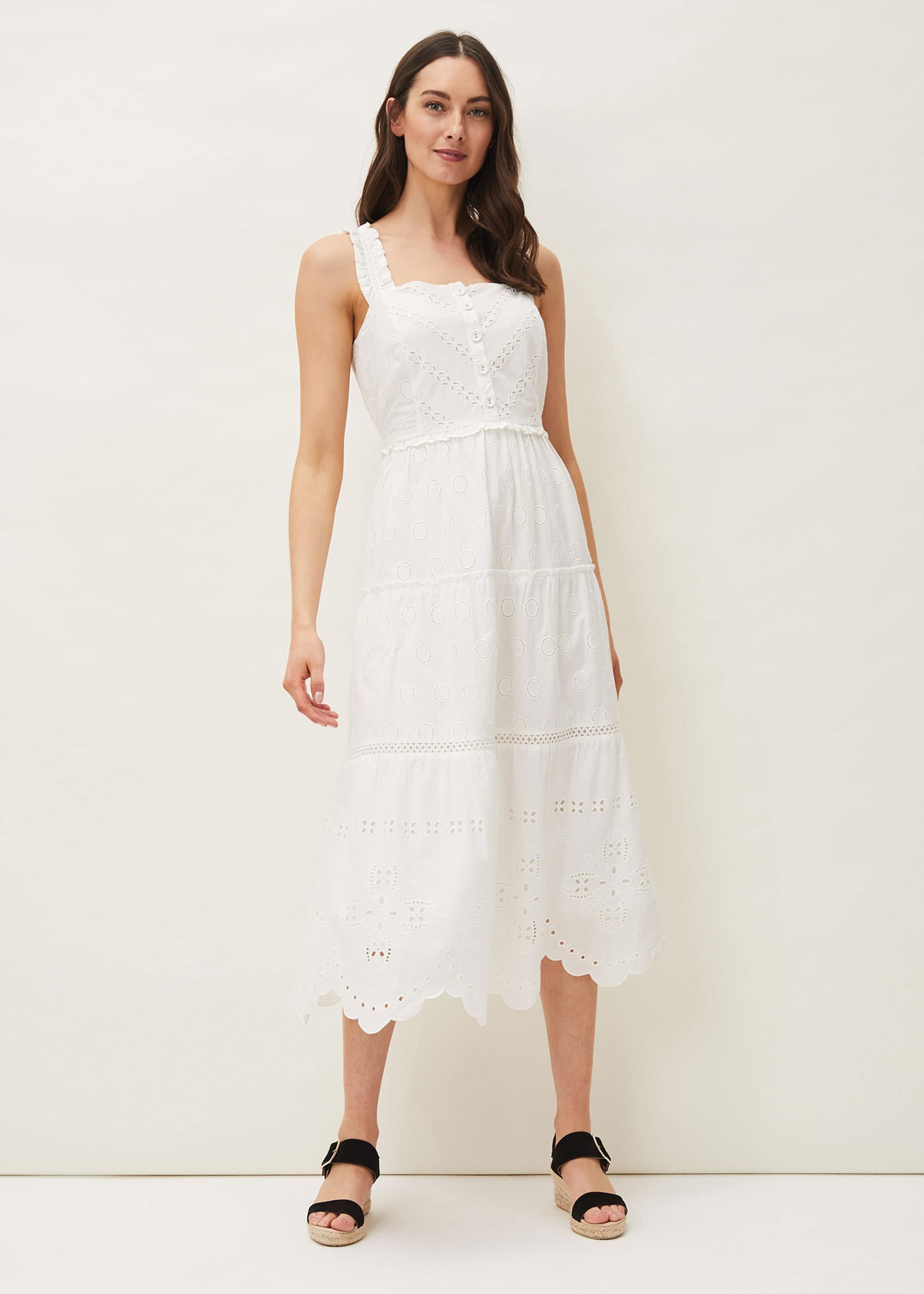 Ellie Broderie Midi Dress